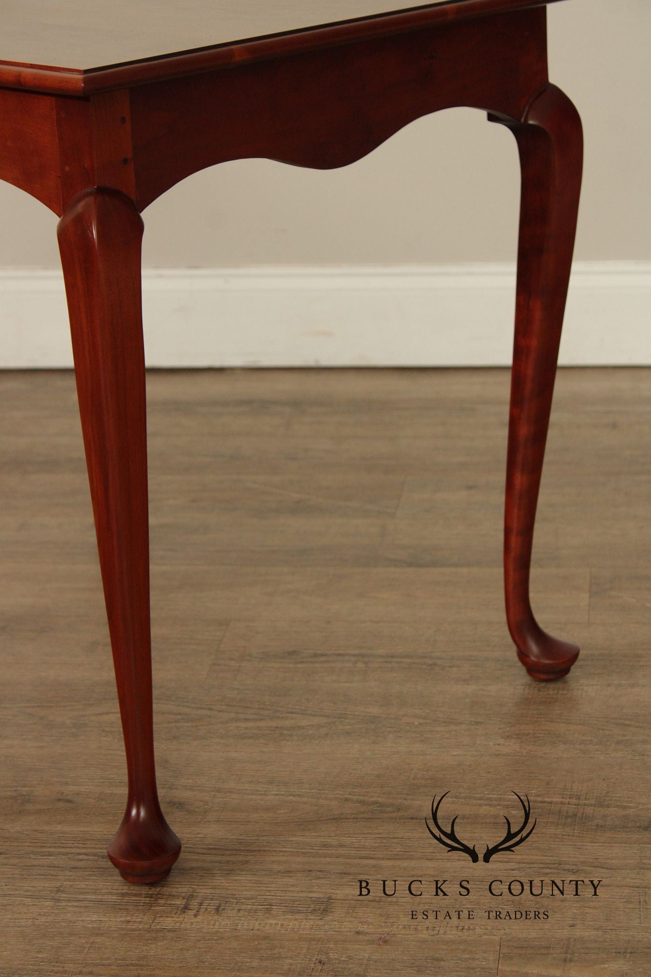 Queen Anne Style Bench Made Pair of Cherry End Tables