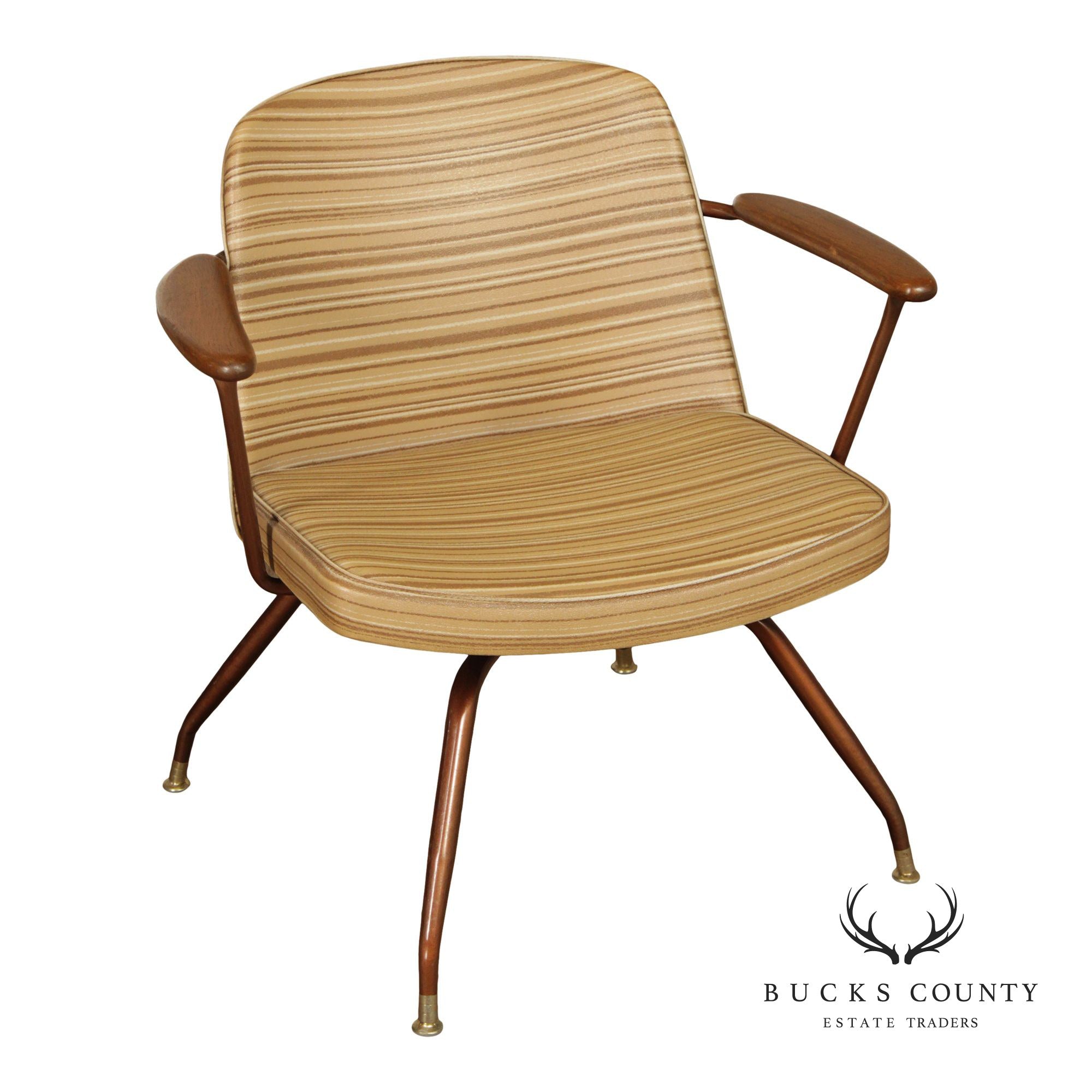 Viko Furniture Co. By Baumritter Corp Mid Century Modern Upholstered Swivel Armchair