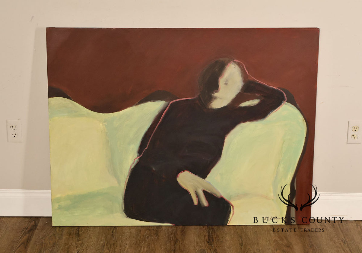 Anne Cooper Dobbins Oil Painting, On The Victorian Loveseat