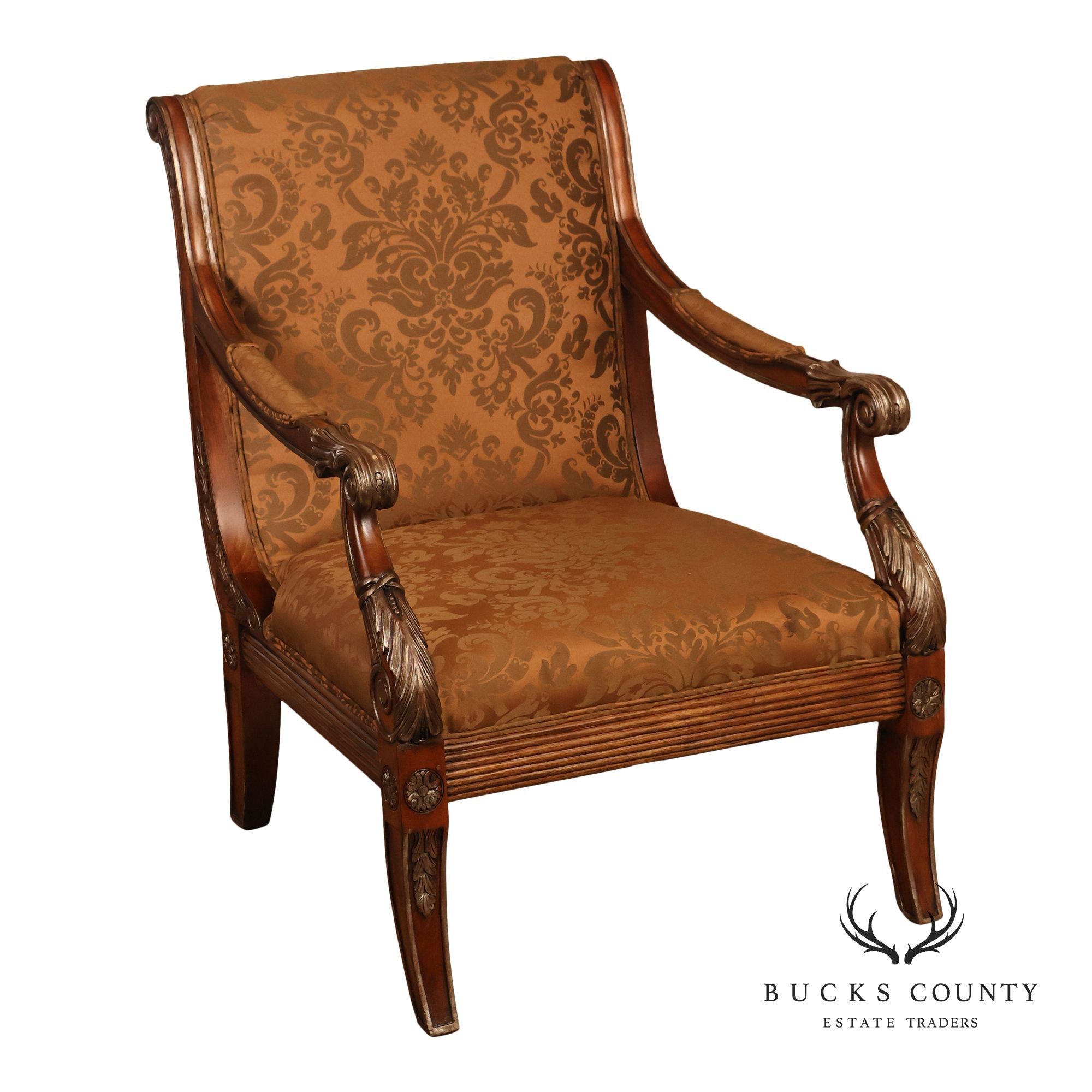 Regency Style Carved Frame Armchair