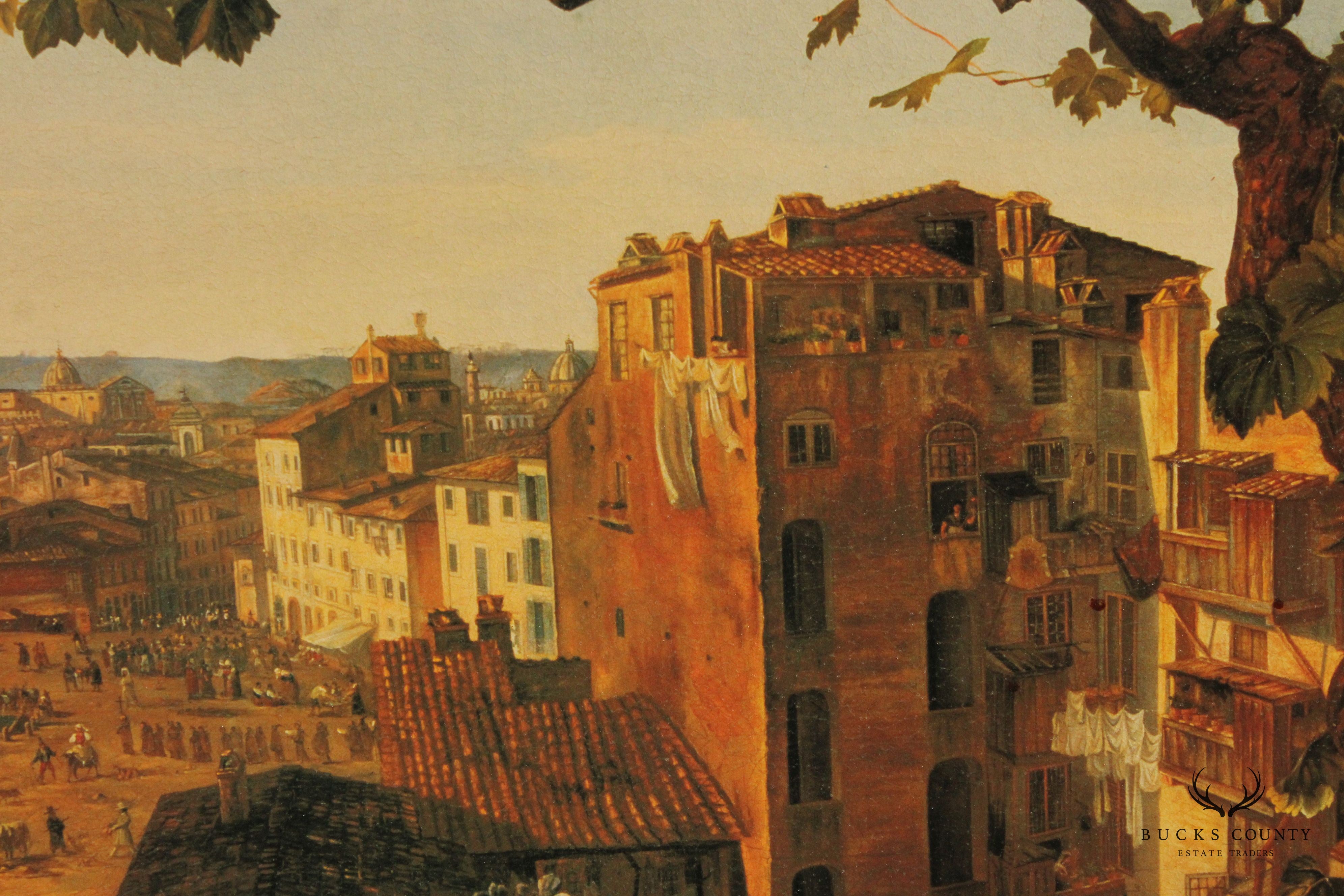 Italian Renaissance Style Rome Piazza Barberini Decorative Wall Art