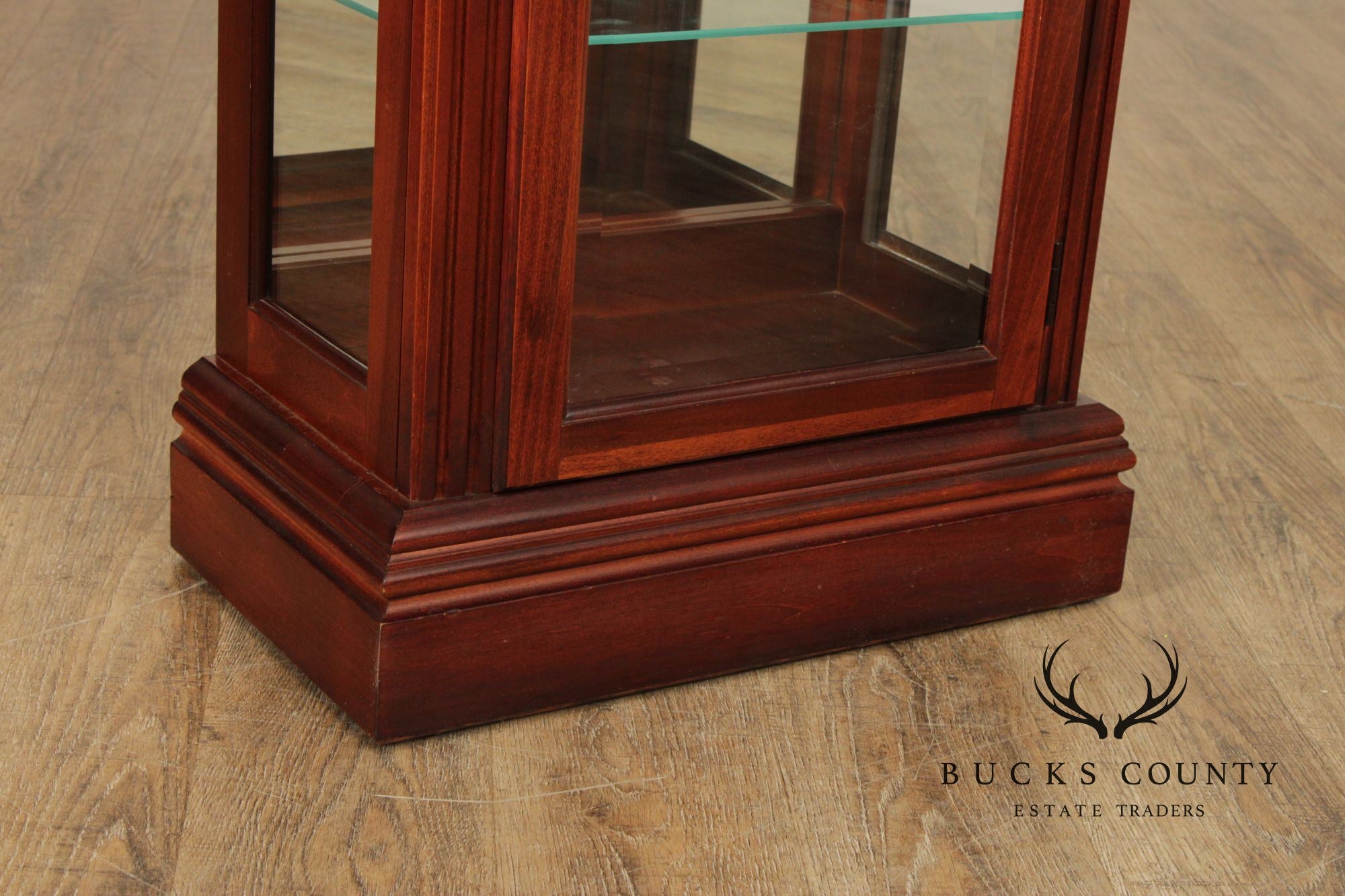 Traditional Cherry and Beveled Glass Curio Display Cabinet