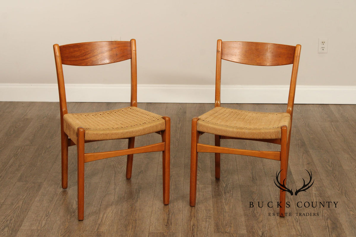 Swedish Modern Pair of Teak Dining Chairs