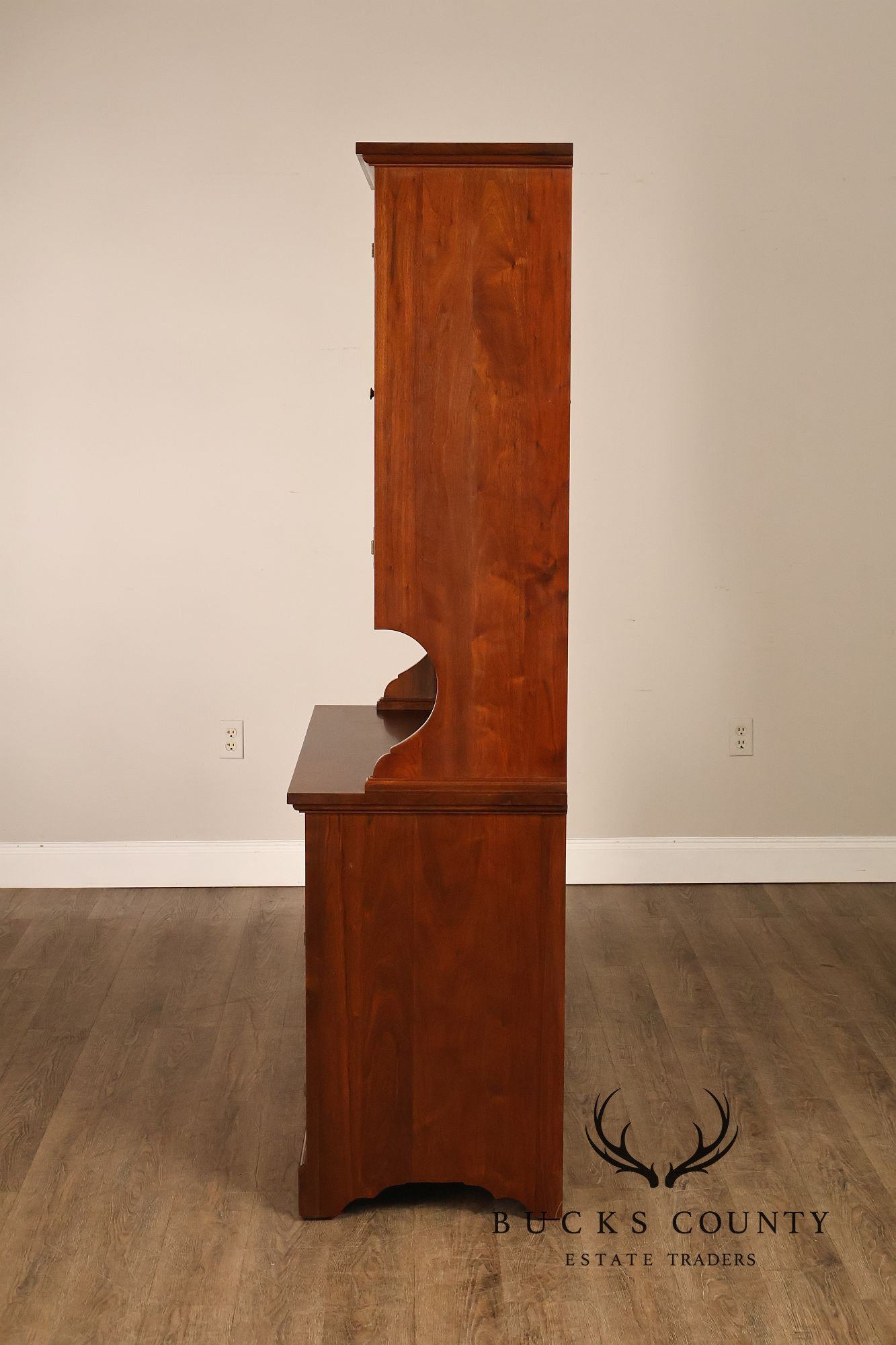 E.A. Clore Bench Made Solid Walnut Step Back Hutch