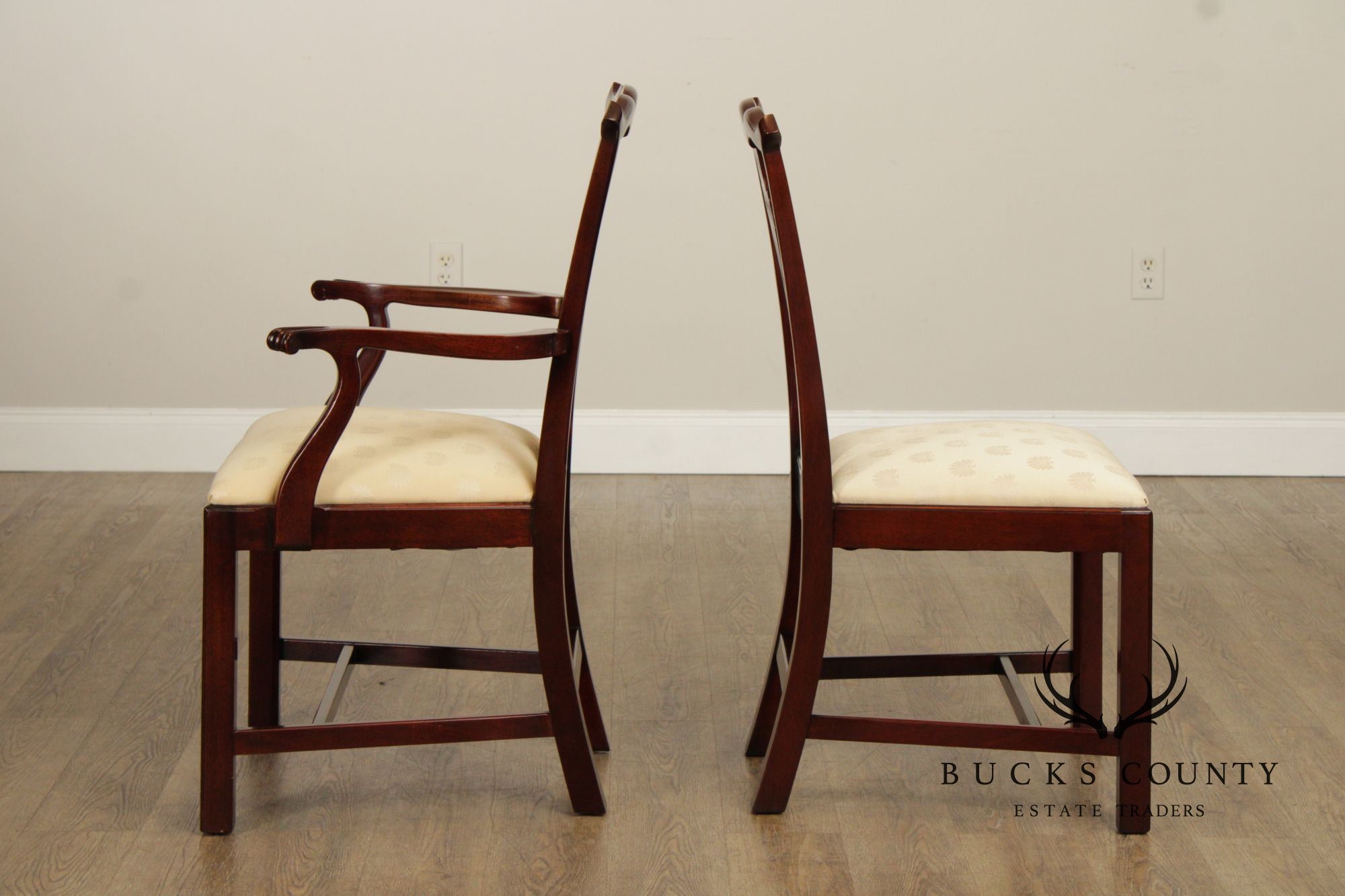 Kindel Chippendale Style Set of Eight Mahogany Dining Chairs