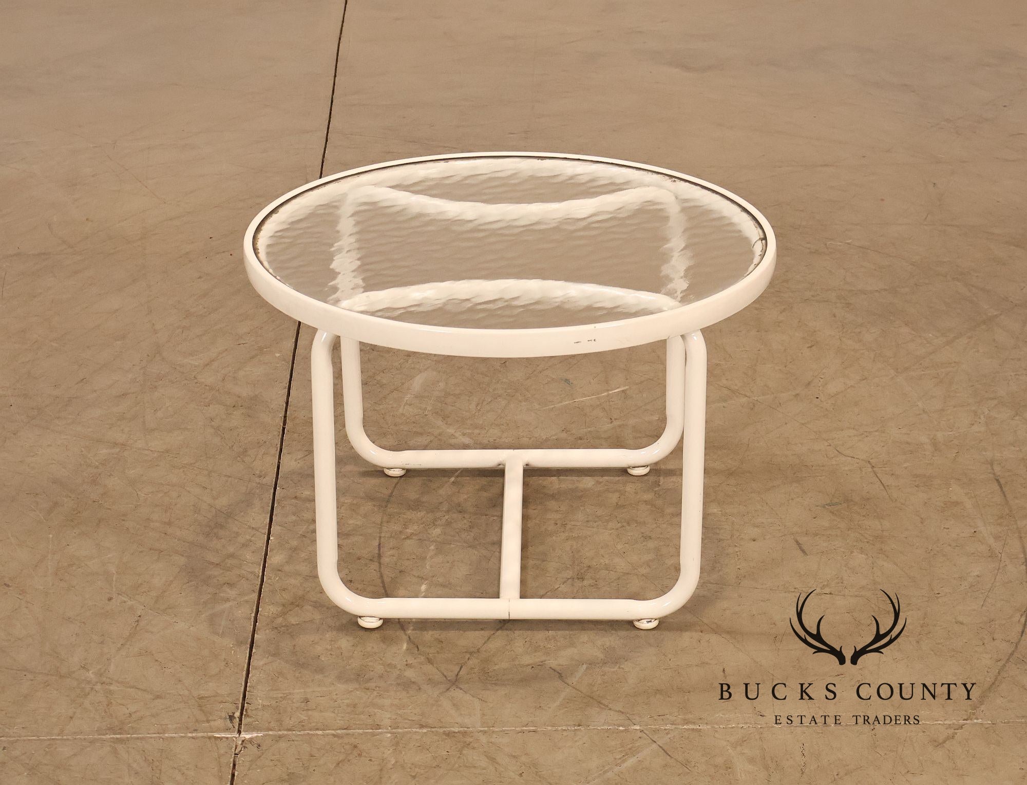 Brown Jordan 'Tamiami' Round Glass Top Patio Side Table