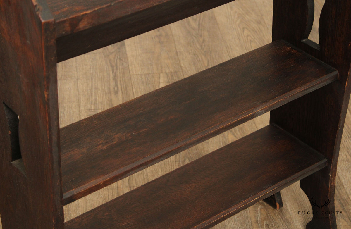 Antique Mission Oak Magazine Rack Bookcase Trough