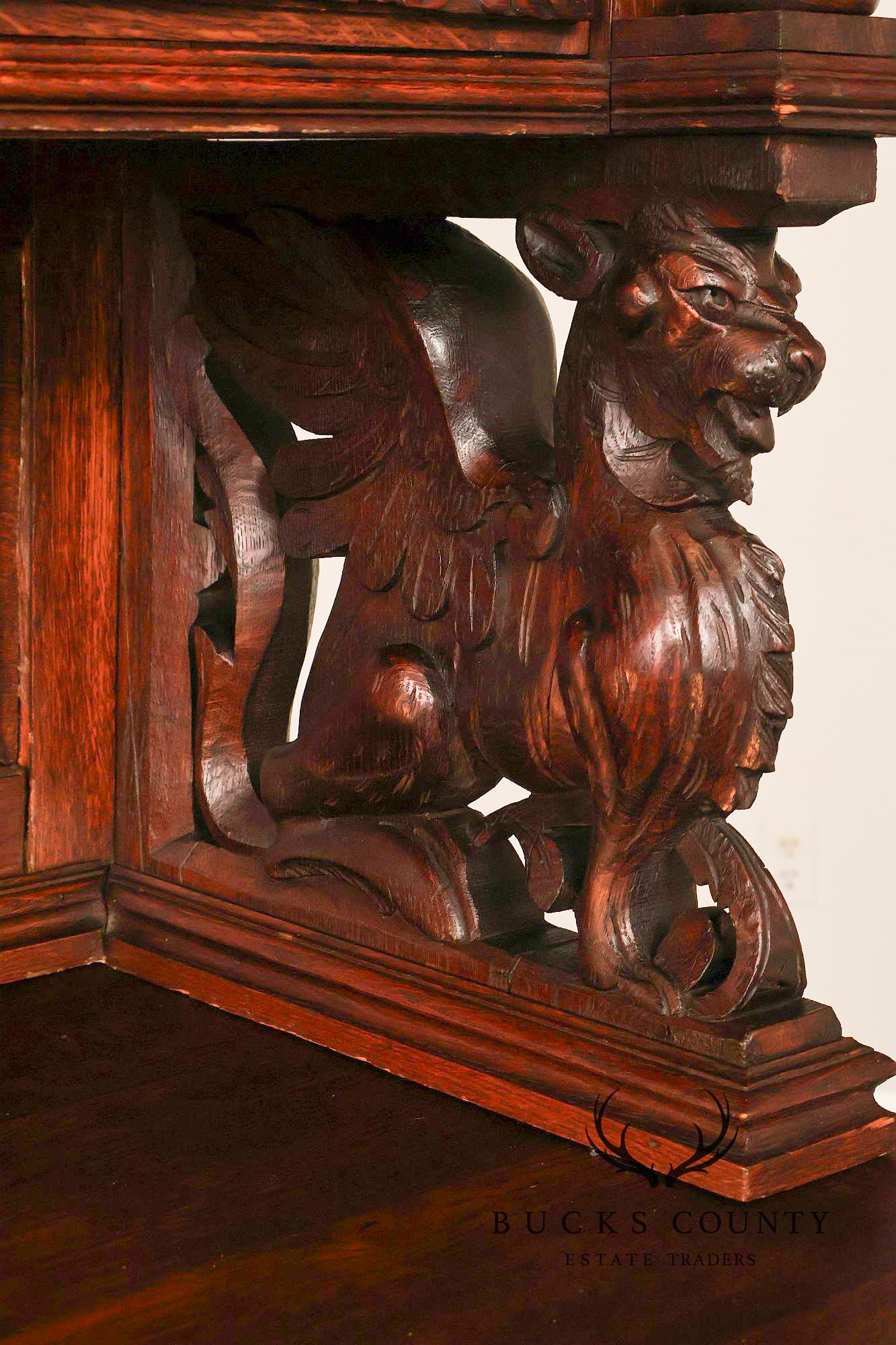 French Renaissance Revival Carved Oak Buffet
