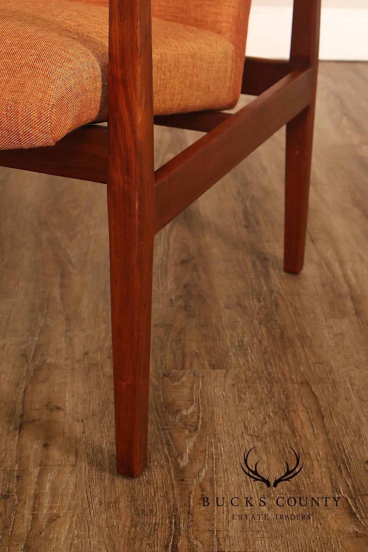 Jens Risom Mid Century Modern 'Floating' Walnut Armchair