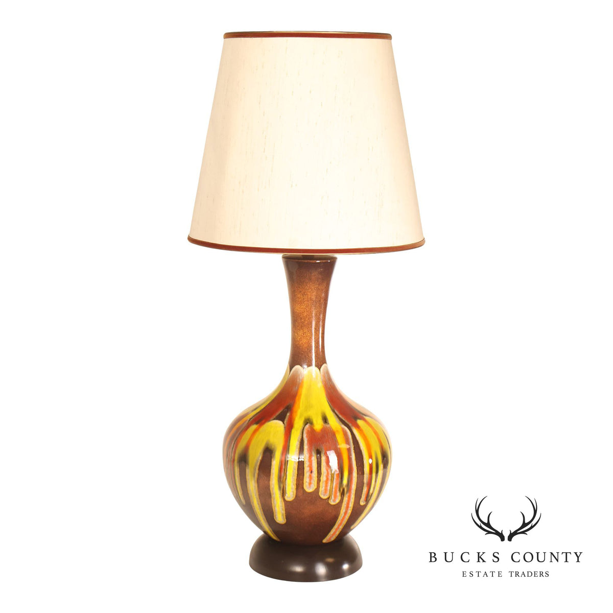 Mid Century Modern Drip-Glaze Ceramic Table Lamp