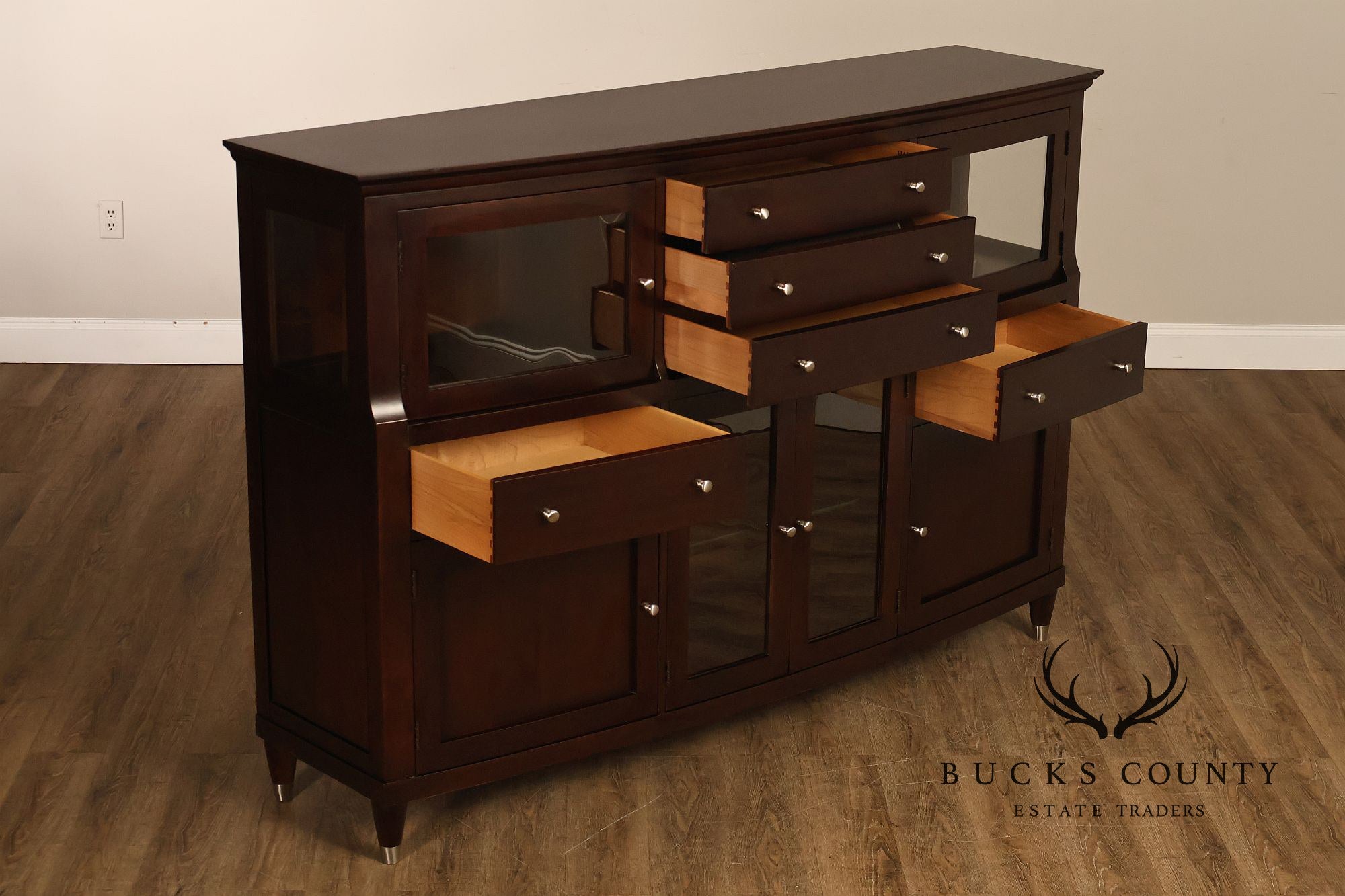 Harden Contemporary Cherry Lighted Sideboard Credenza Cabinet