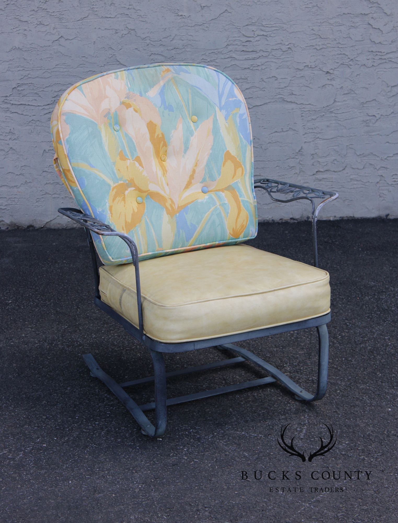 Woodard 'Chantilly Rose' Cast Iron Outdoor Lounge Chair