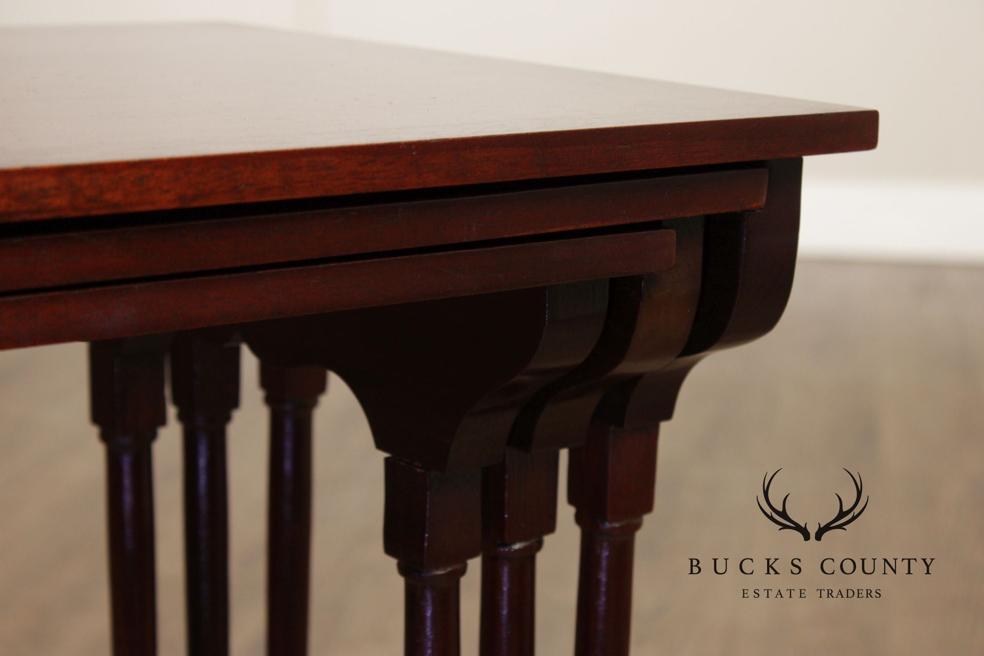 Colony Furniture Regency Style Inlaid Mahogany Nesting Tables