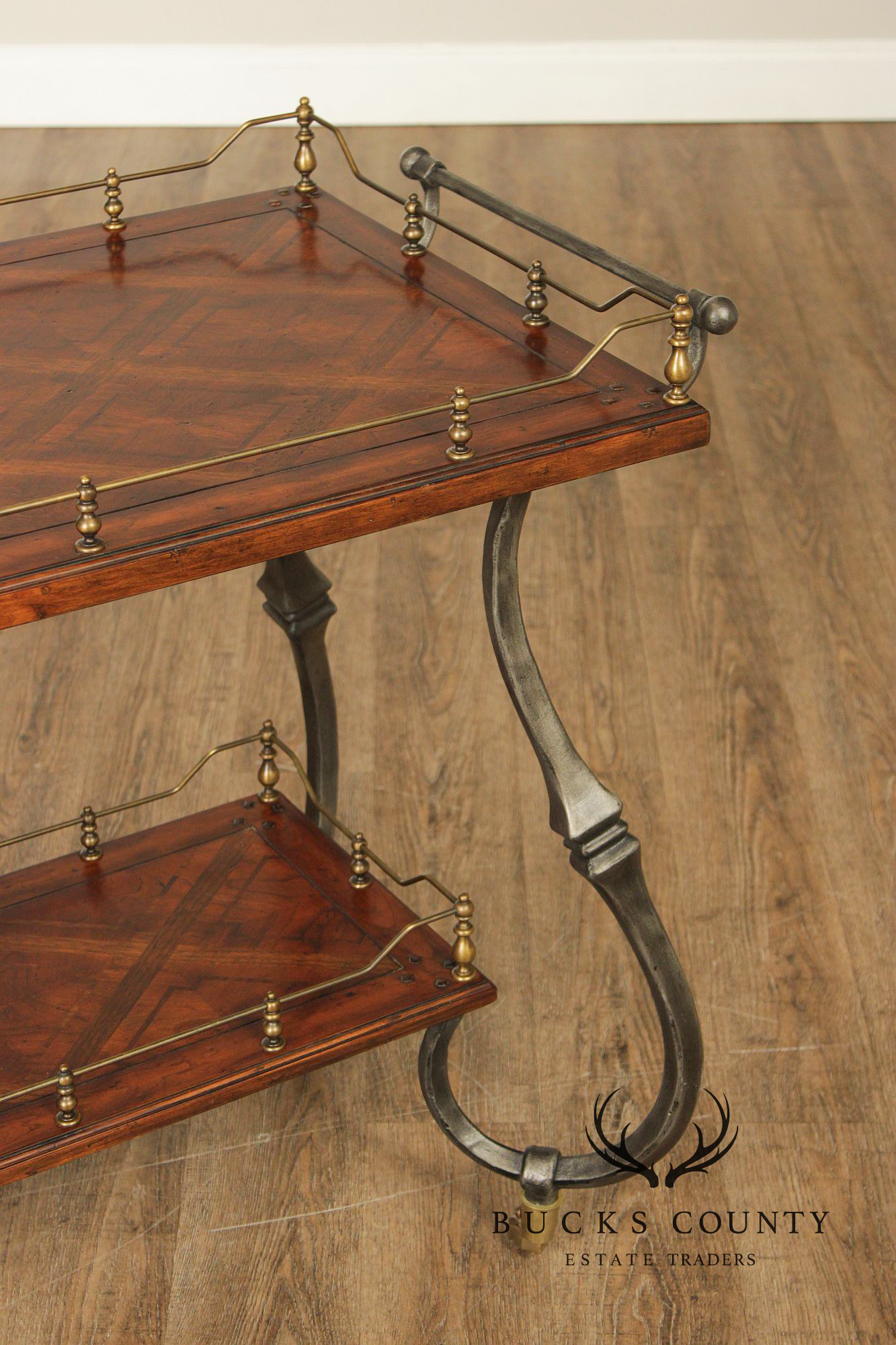 Artistica Italian Style Two-Tier Rolling Bar Cart
