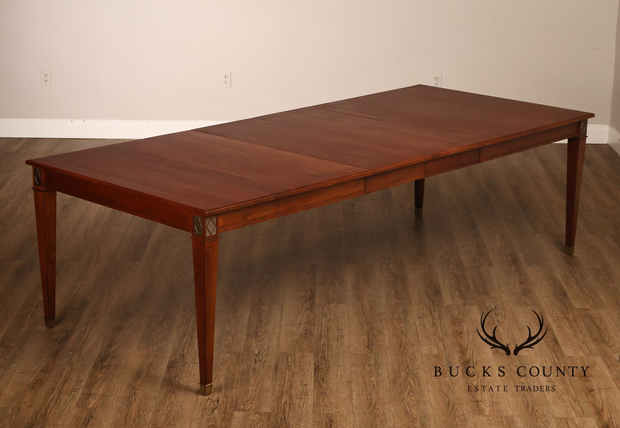 Stickley Directoire Style Cherry Dining Table With Two Leaves