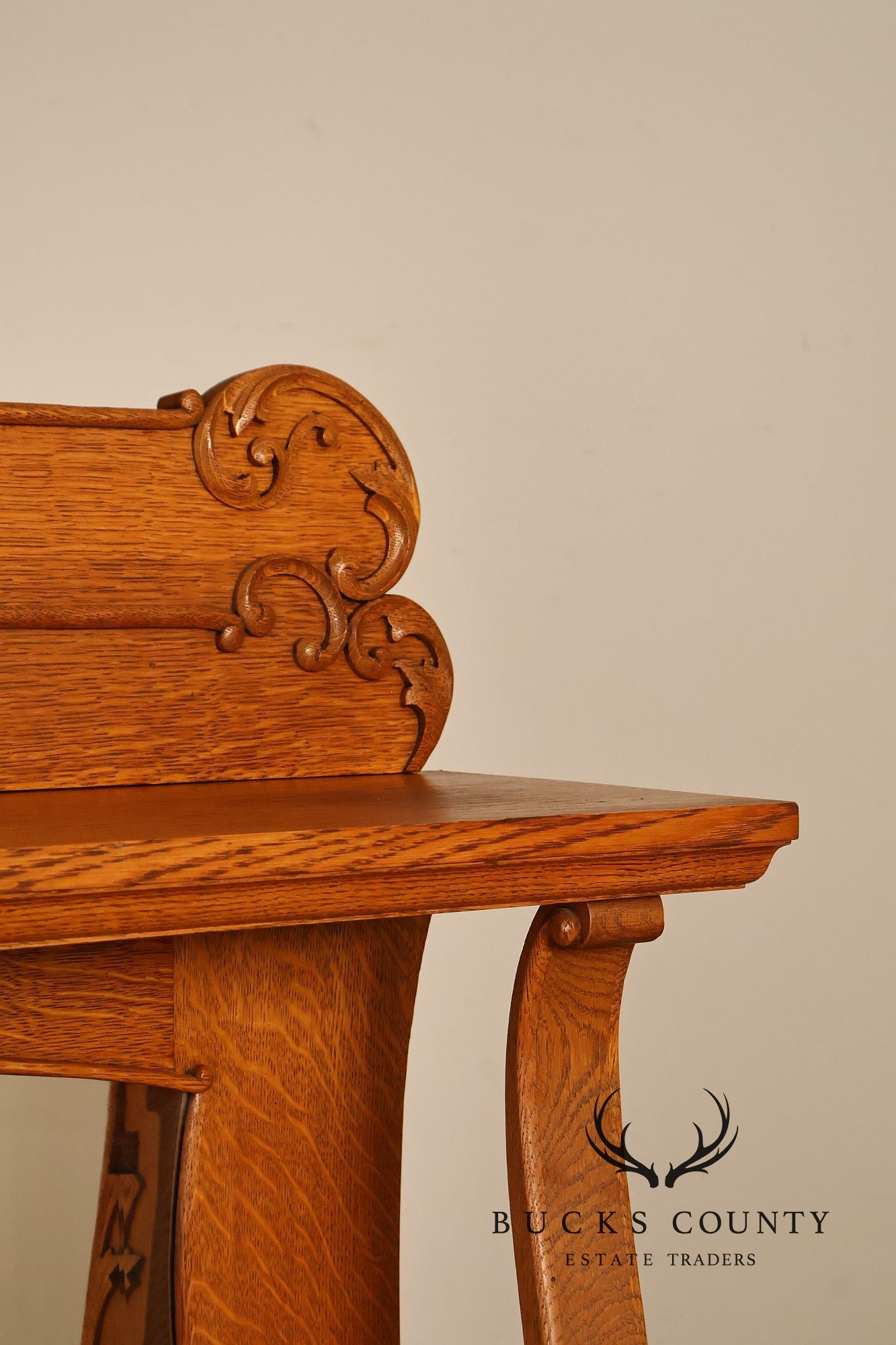 Antique Renaissance Revival Oak Sideboard with Mirrored Back