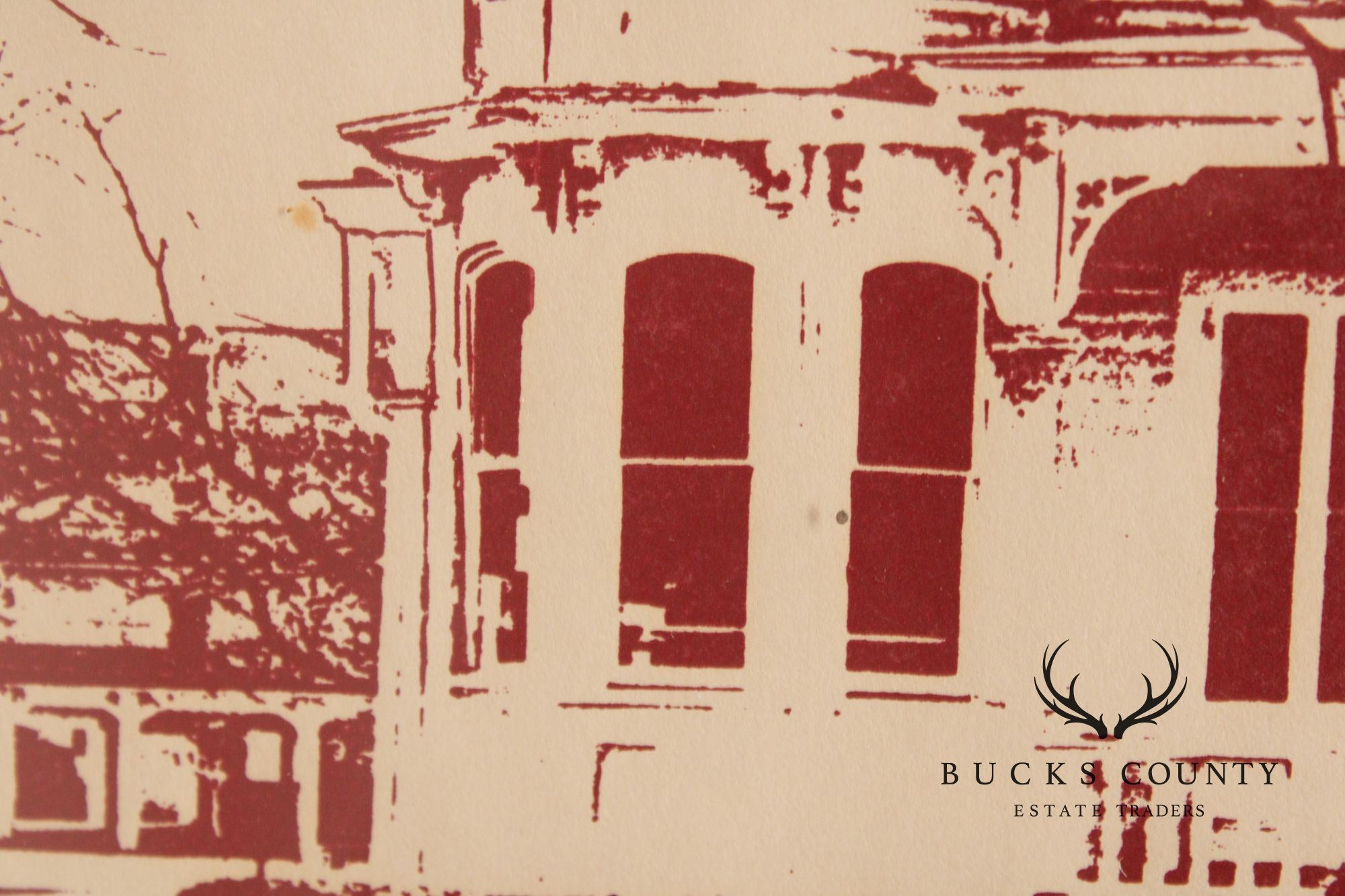 Shelley Simon Framed Linocut, Historic Cape May Douglas Gregory House