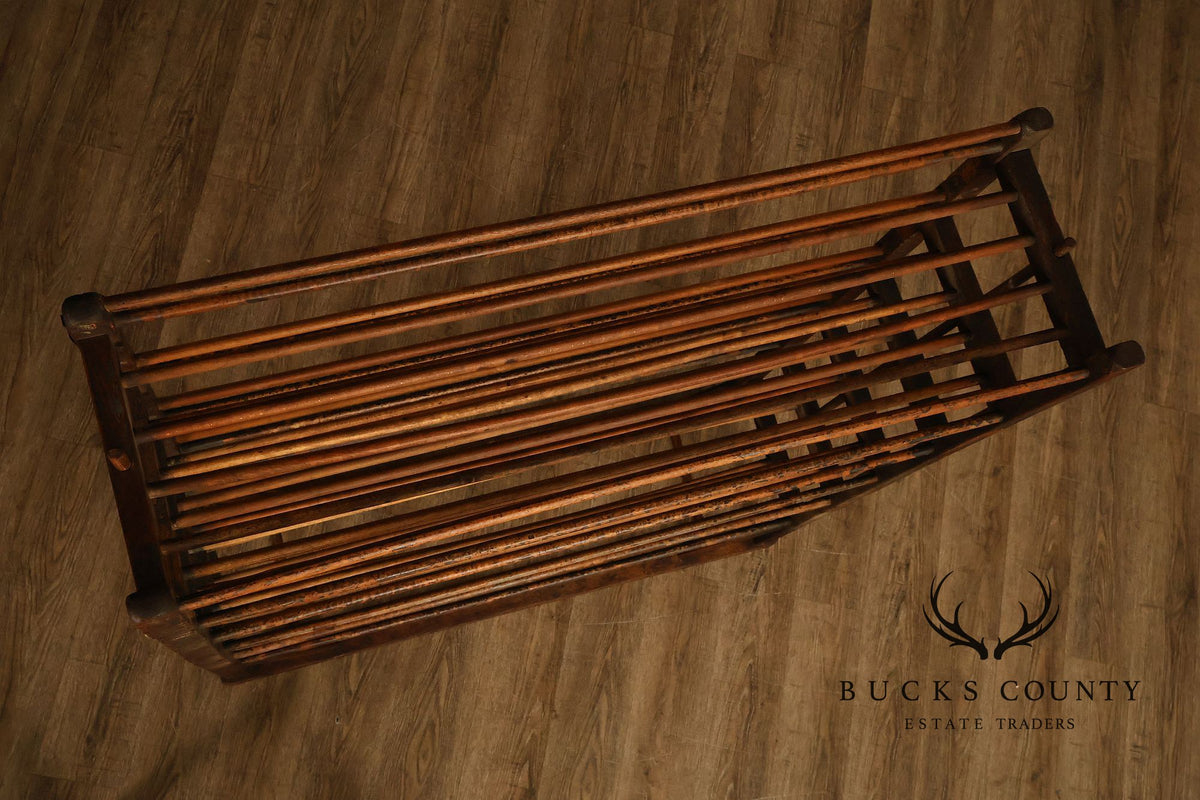 Antique Six-Tier Wooden Shoe Drying Rack