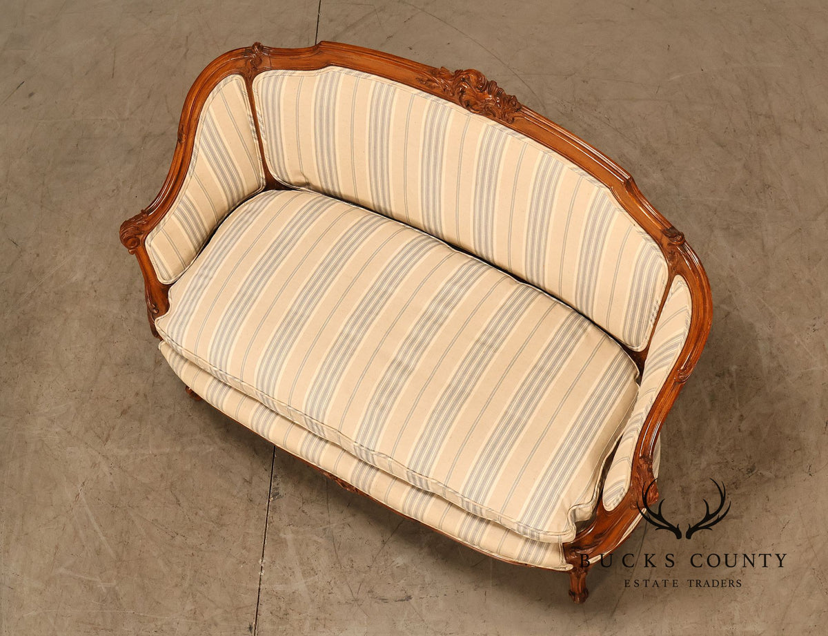 French Louis XV Style Carved Loveseat Settee