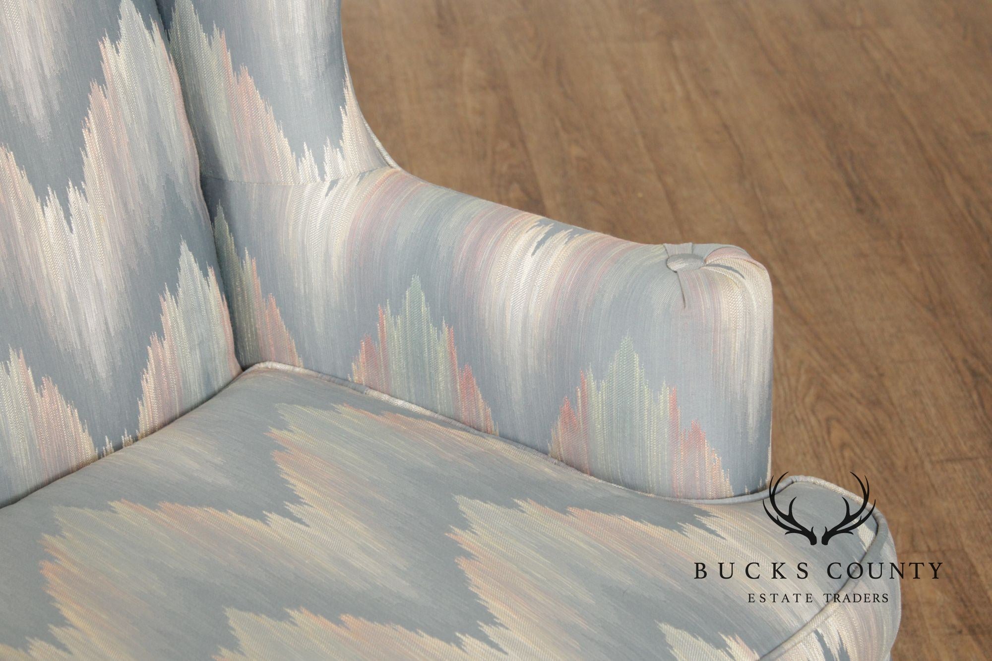 Ethan Allen Queen Anne Style Pair of Wingback Chairs