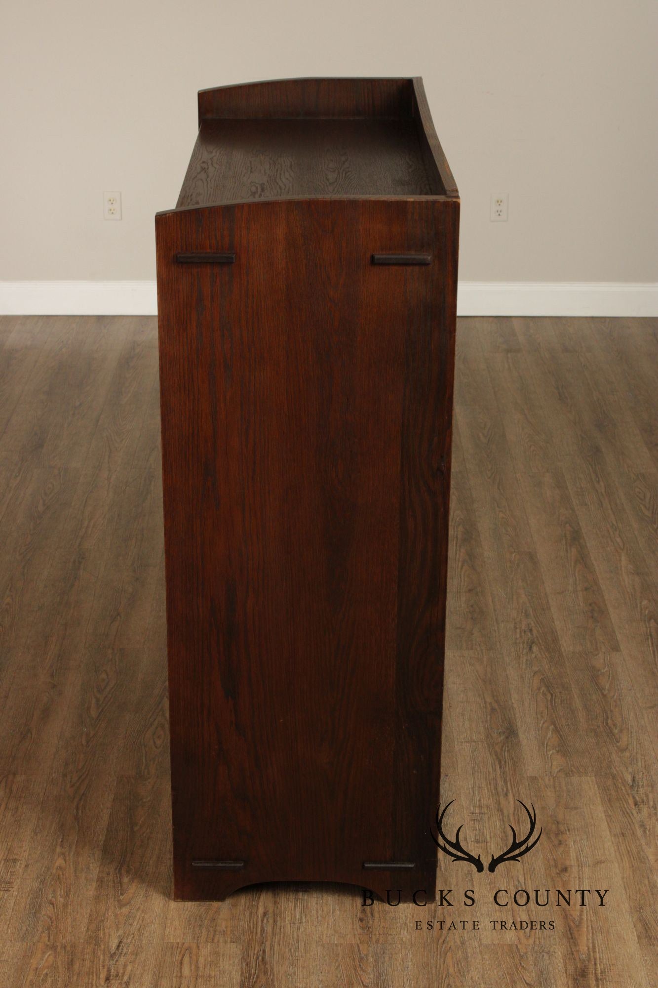 Antique Mission Oak Two Door Bookcase