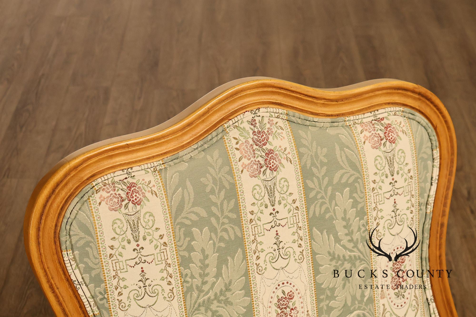 Ethan Allen French Louis XV Style Pair Of Upholstered Armchairs