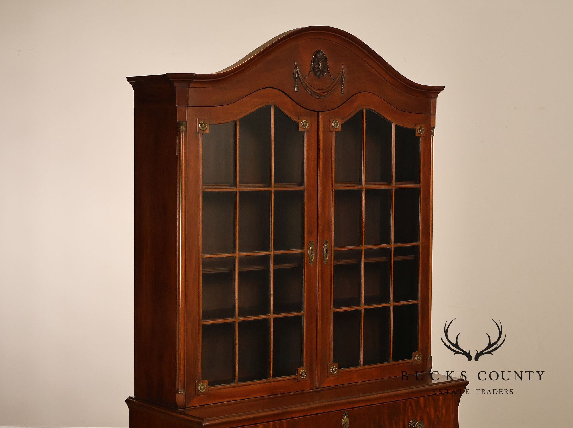 Federal Style Mahogany Secretary Bookcase With Drop Front Desk