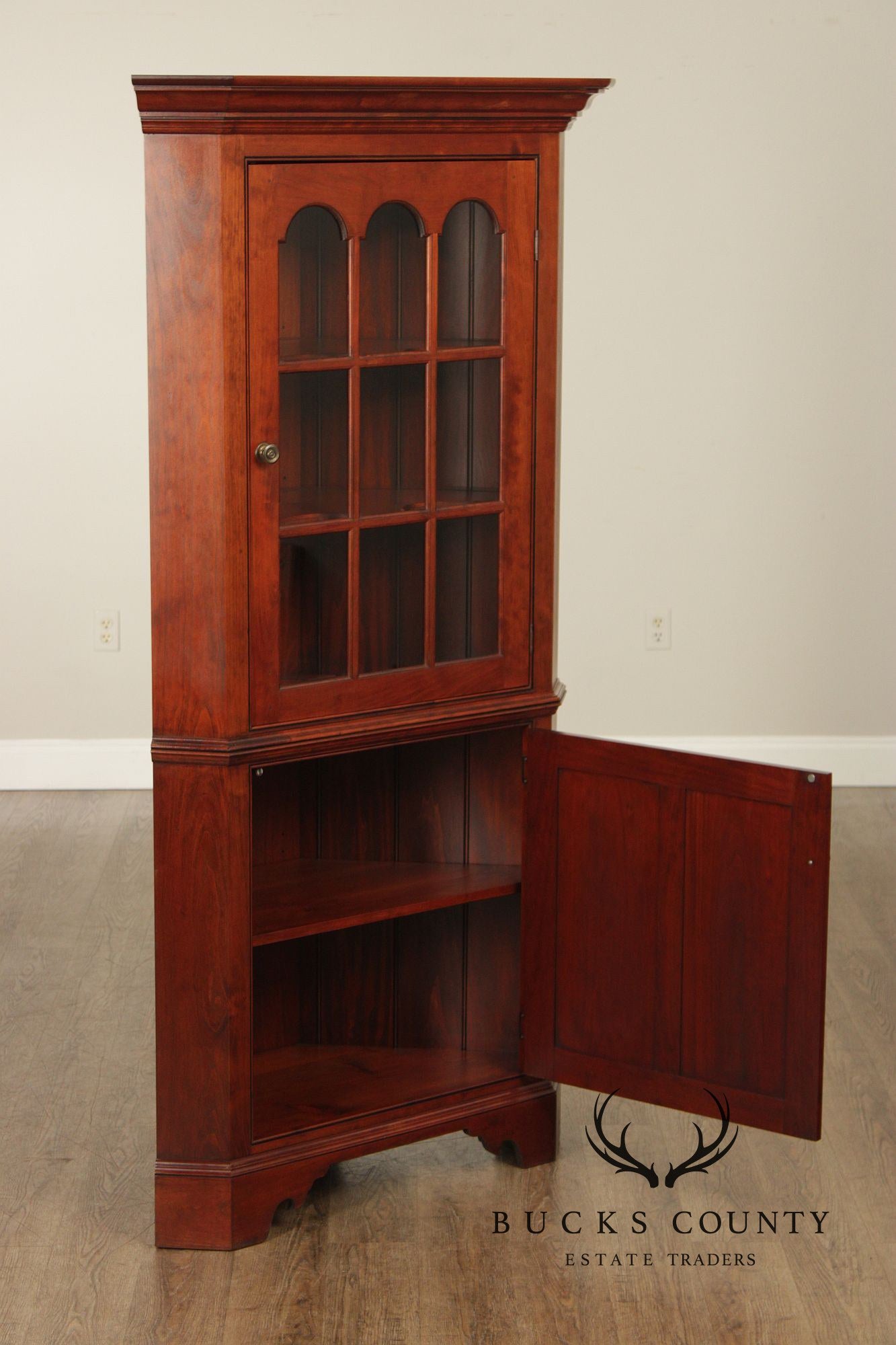 Chippendale Style Benchmade Cherry Corner Cabinet