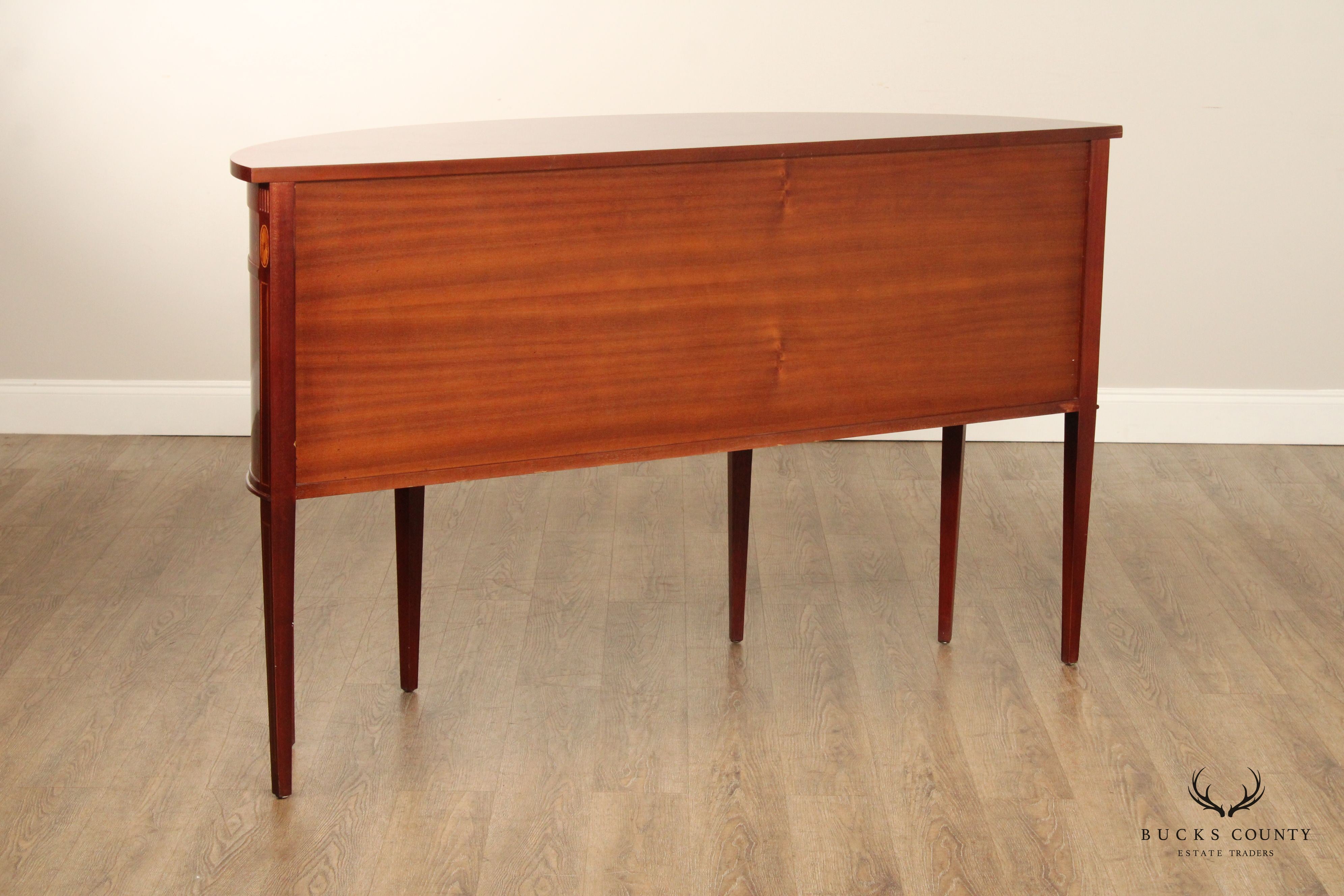 Hepplewhite Style Banded Mahogany Demilune Sideboard
