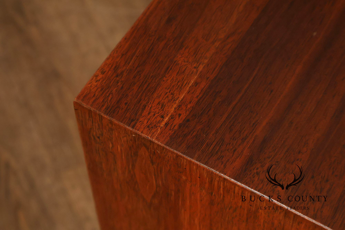 Lane Mid Century Modern Pair Of Walnut Campaign Style Nightstands