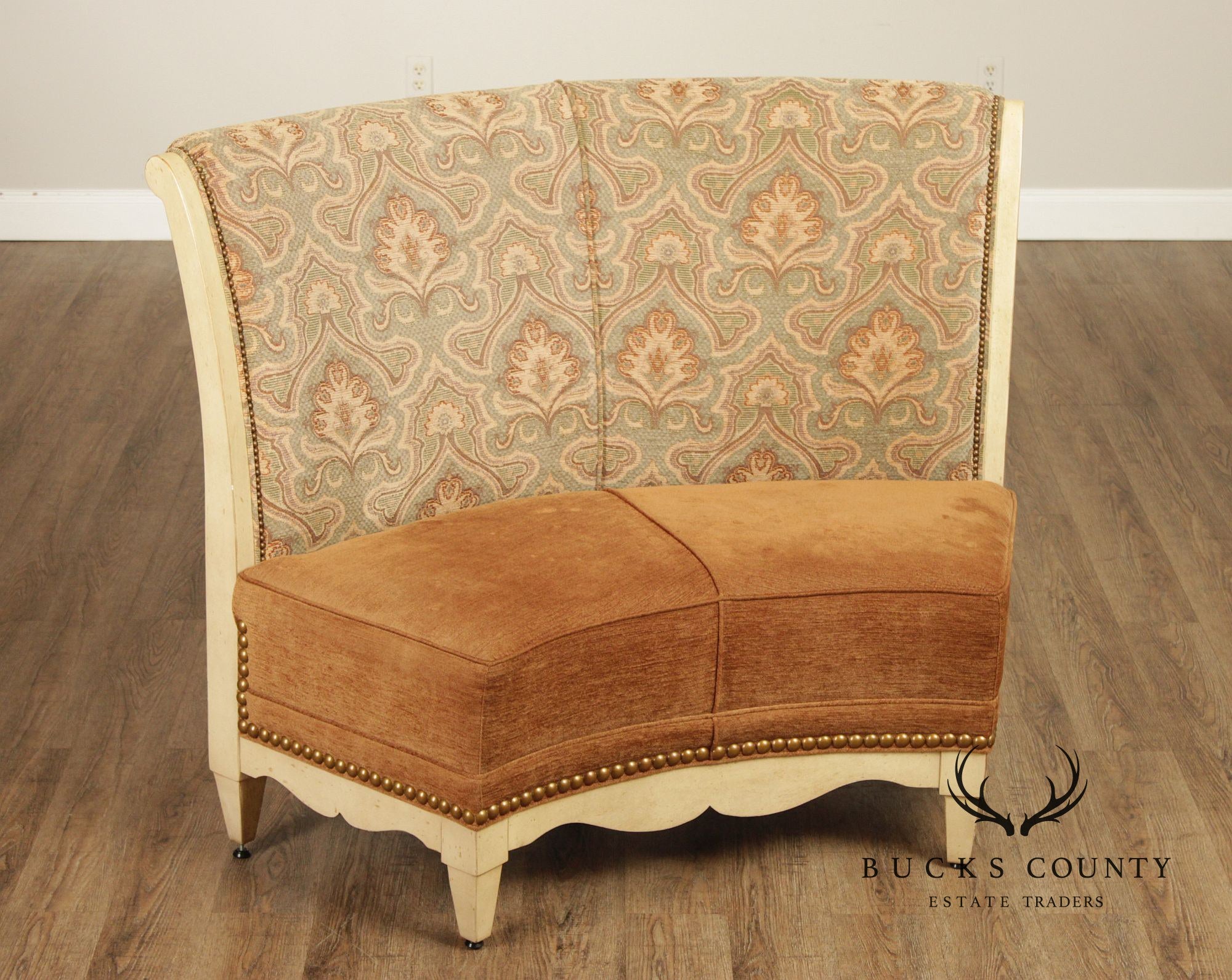 Swaim French Country Style Pair of Curved Banquette Benches