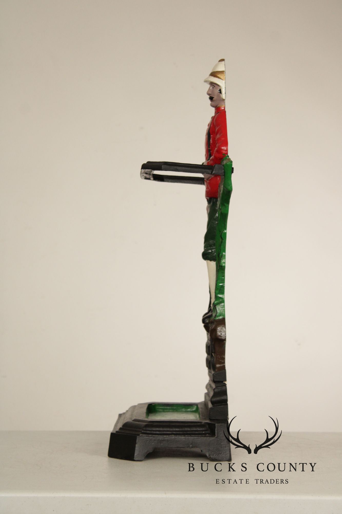 Vintage 'The Man in Khaki' Cast Iron Umbrella Stand