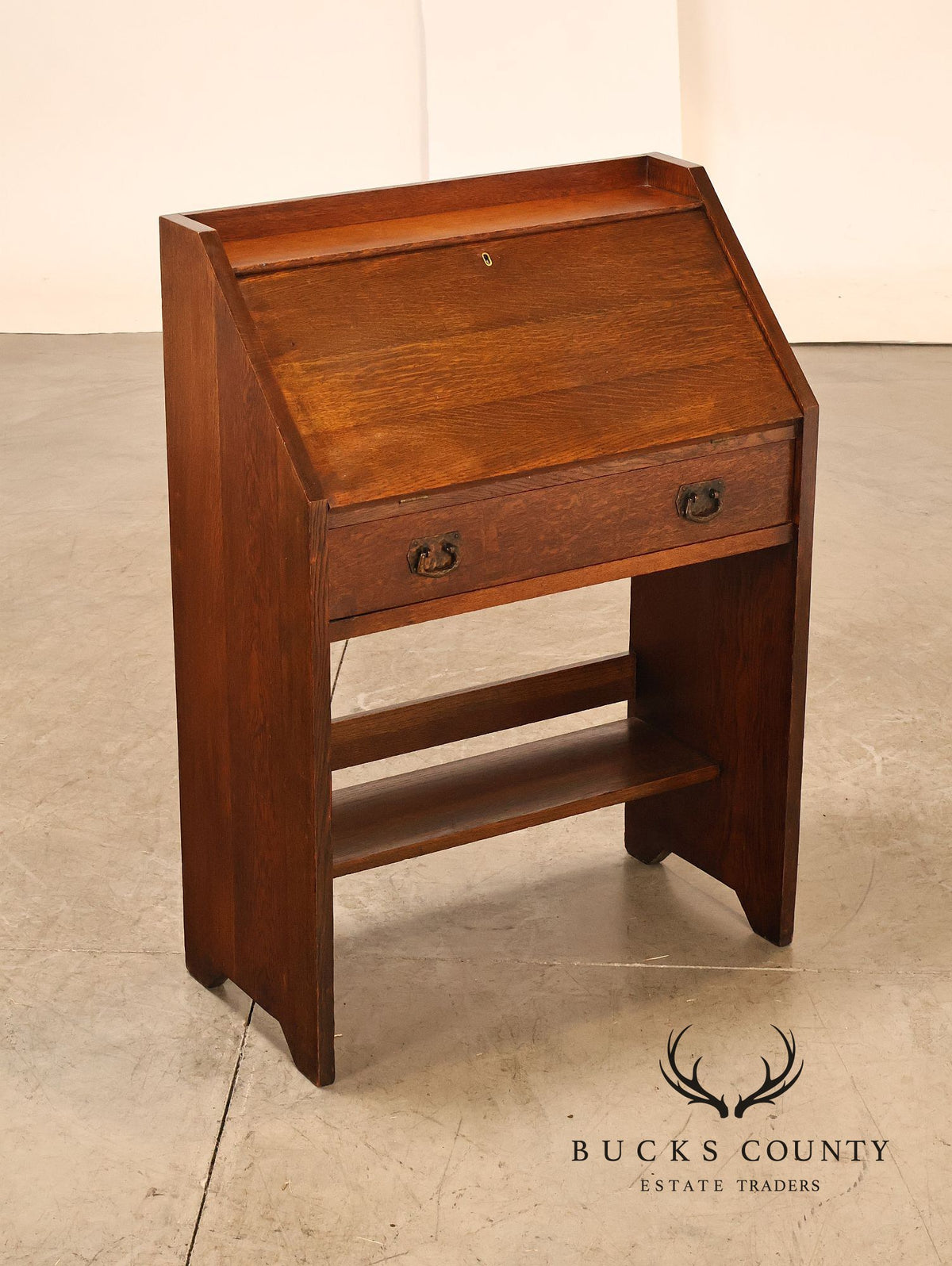 Antique Lifetime Furniture Arts And Crafts Mission Oak Drop Front Desk