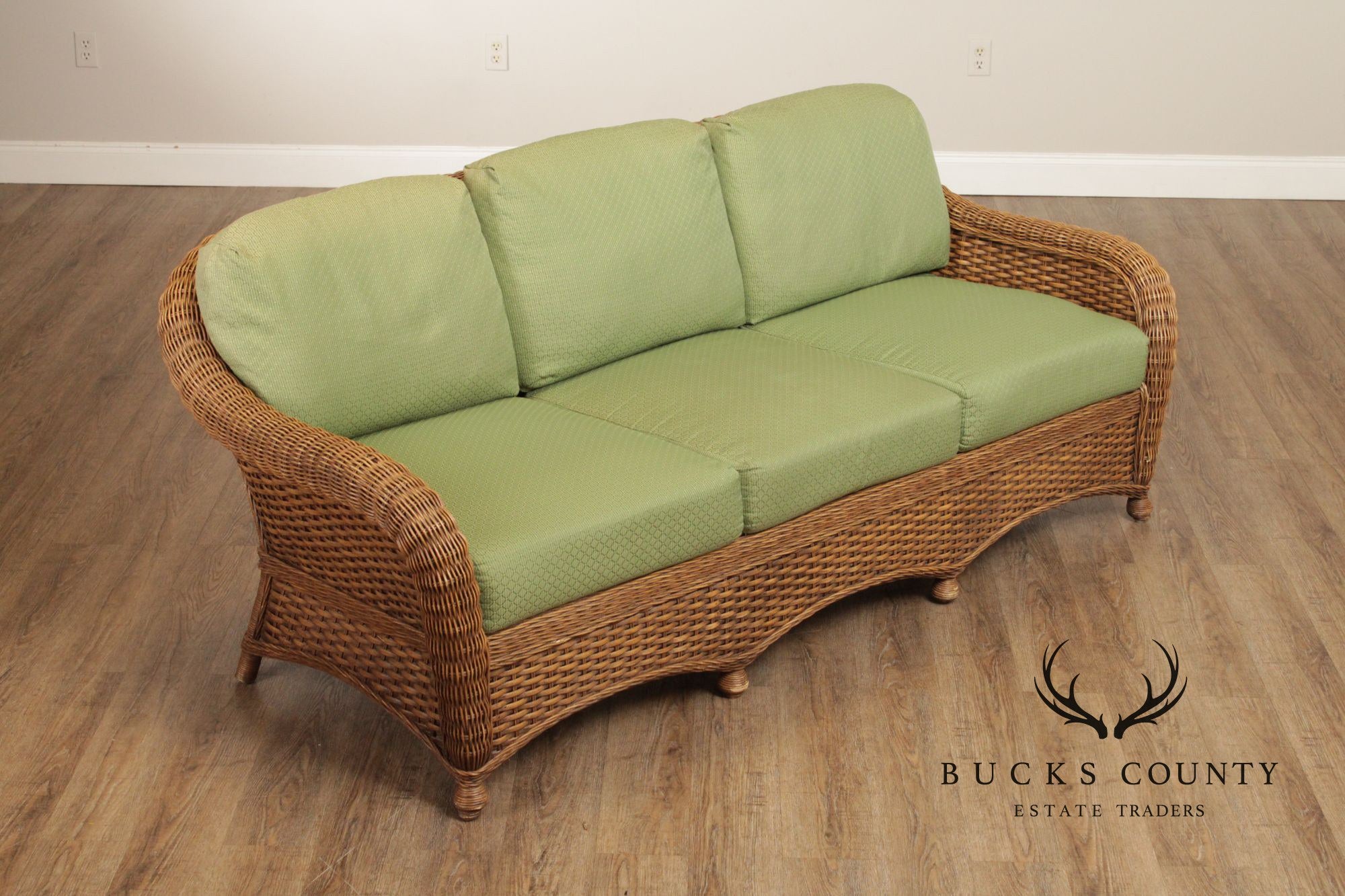 Braxton Culler Three-Seat Wicker Sofa