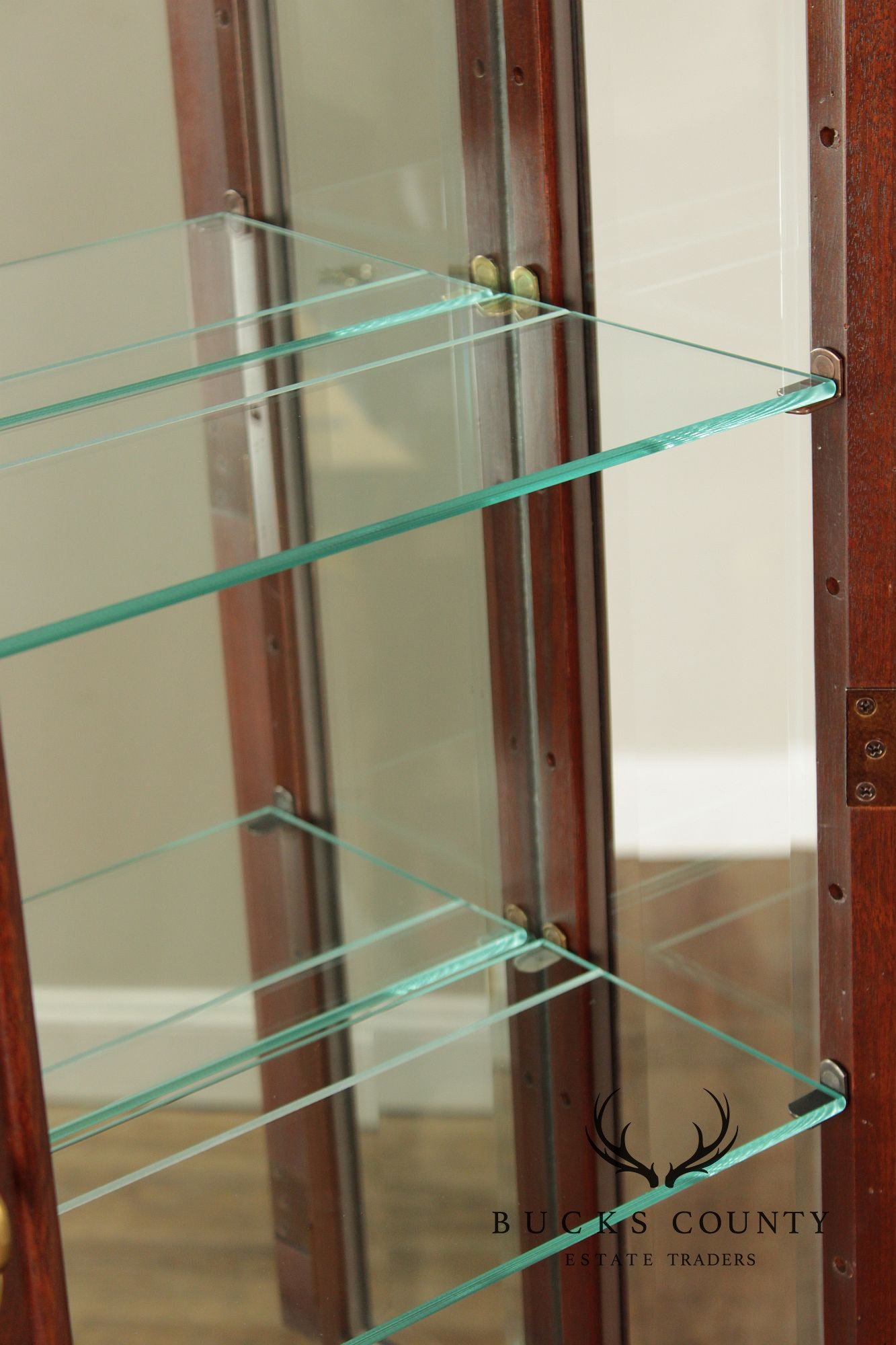 Hekman Georgian Style Lighted Secretary Desk And Display Cabinet