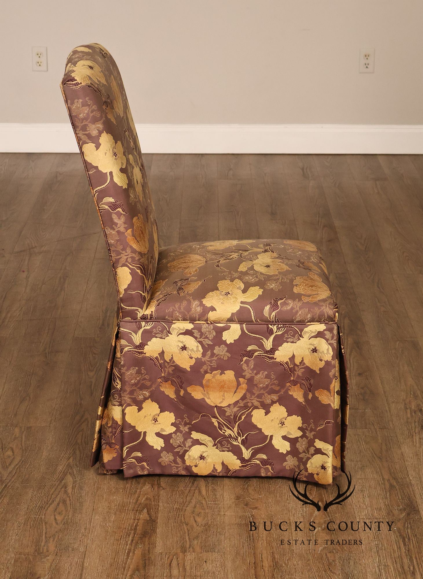 Pair of Upholstered Parsons Style Dining Chairs