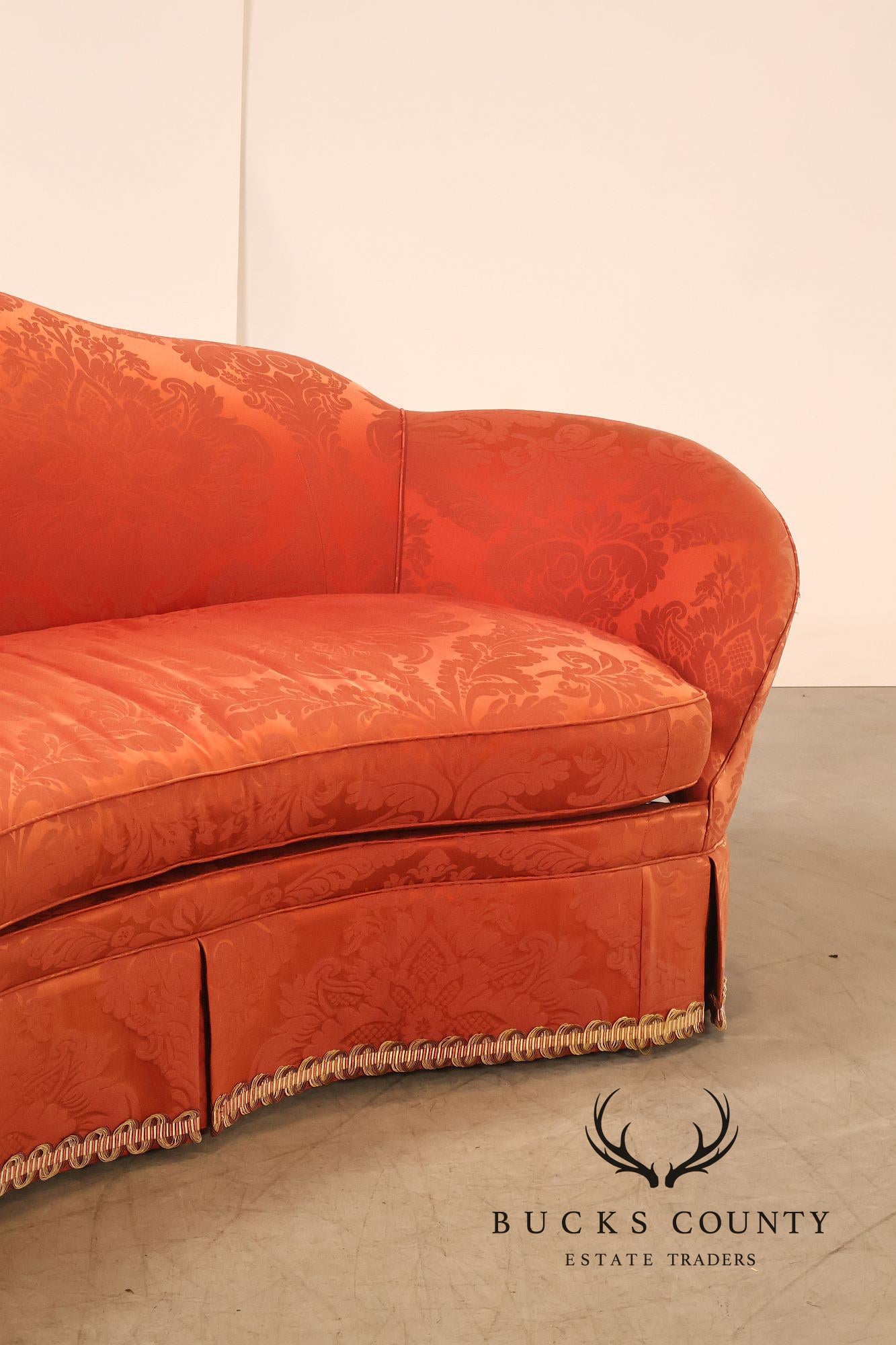 Hickory Chair Company Pair Of Custom Upholstered Silk Damask Sofas