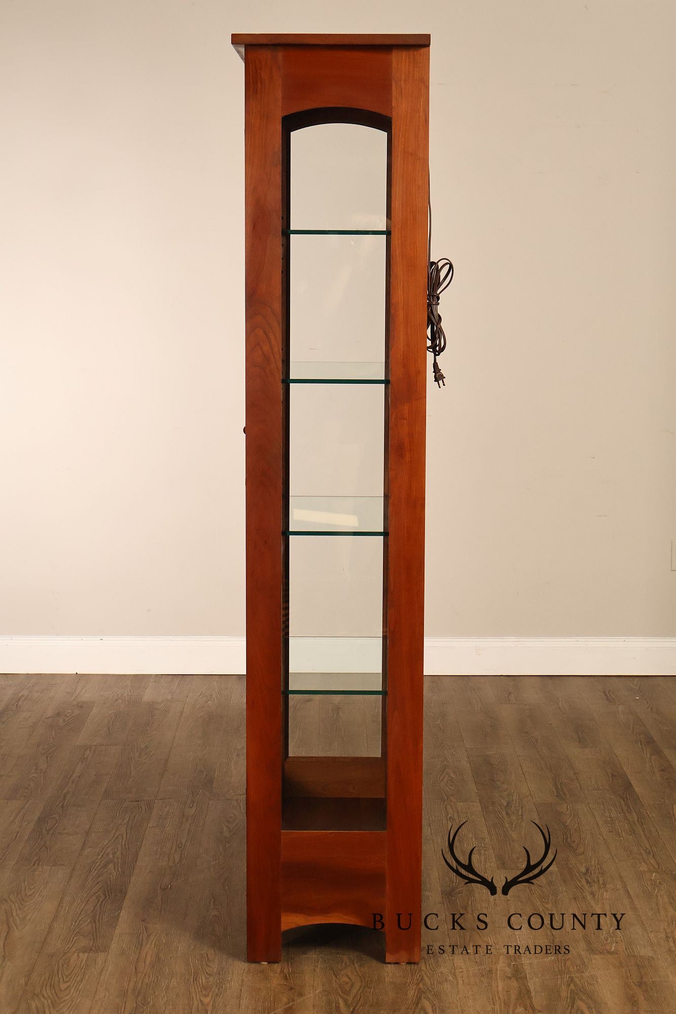 Stickley Mission Collection Solid Cherry Tall Glass Display Curio Cabinet