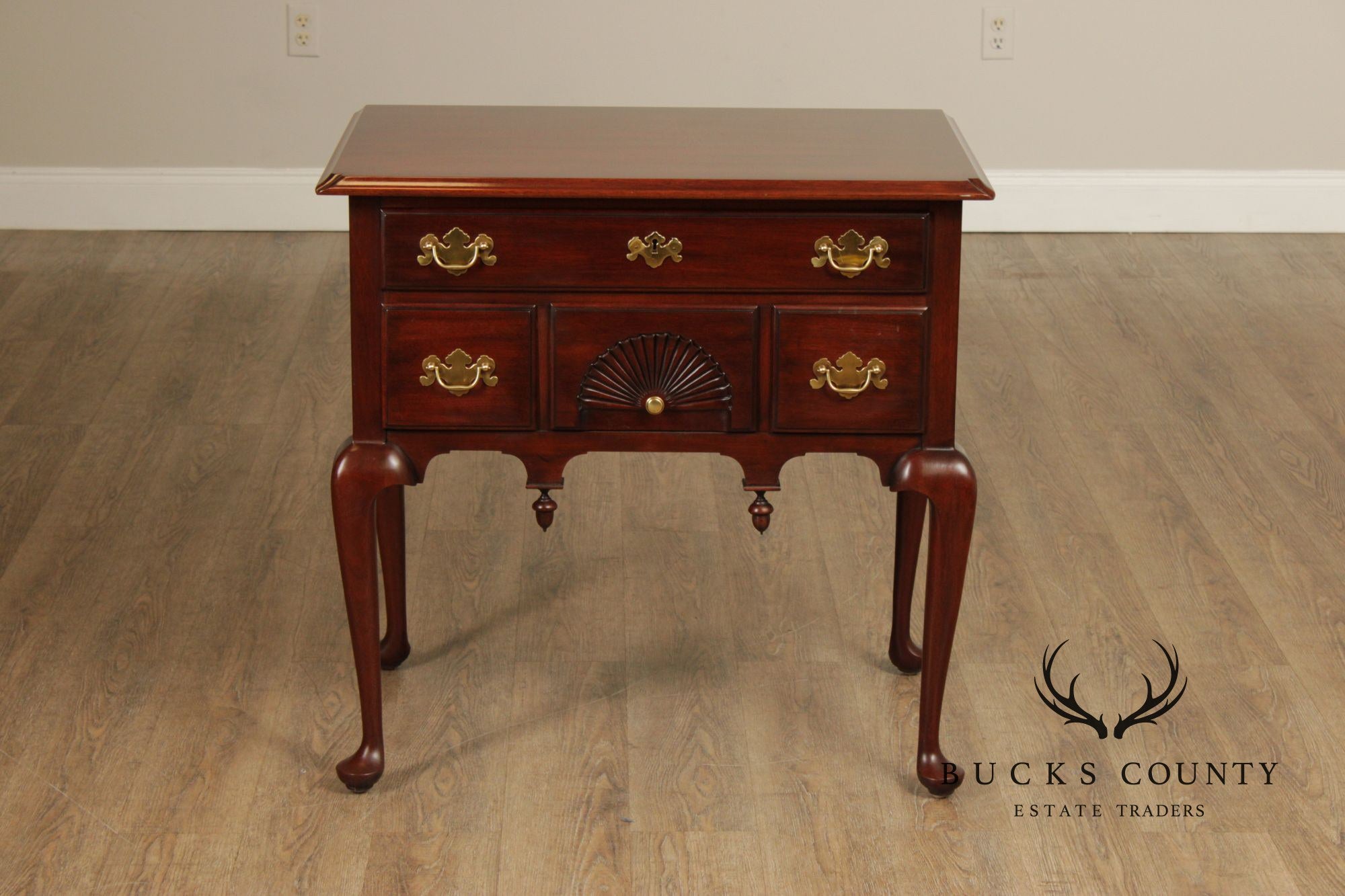 Henkel Harris Queen Anne Style Mahogany Lowboy