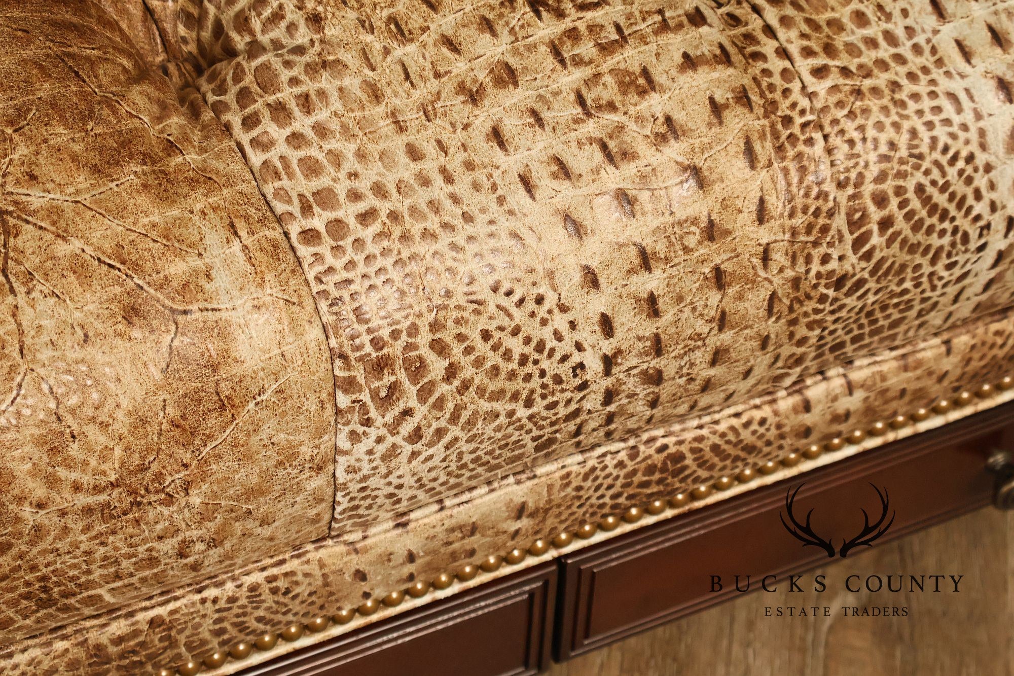 Hancock & Moore Tufted Leather "Robinson" Storage Ottoman