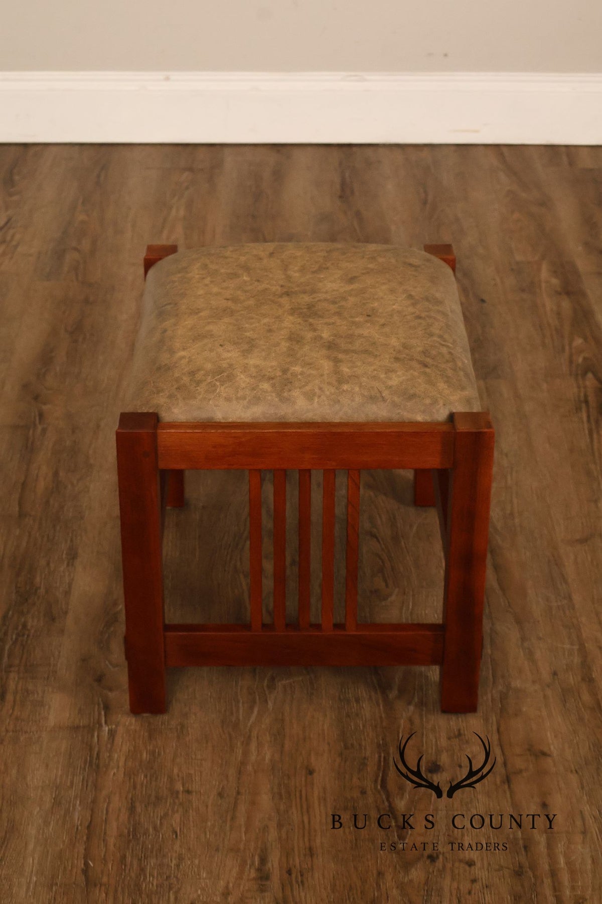 Stickley Mission Collection Cherry Spindle Footstool Ottoman