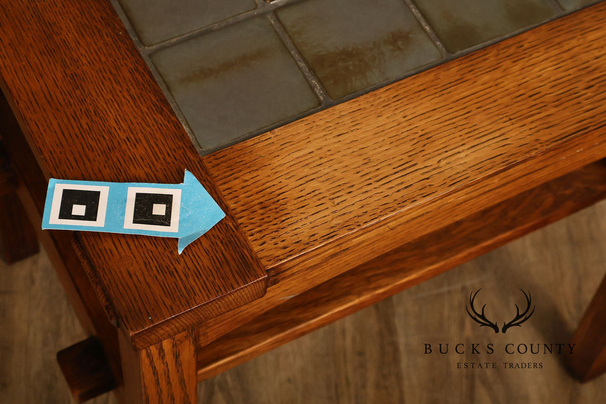 Stickley Mission Collection Tile Top Oak End Table