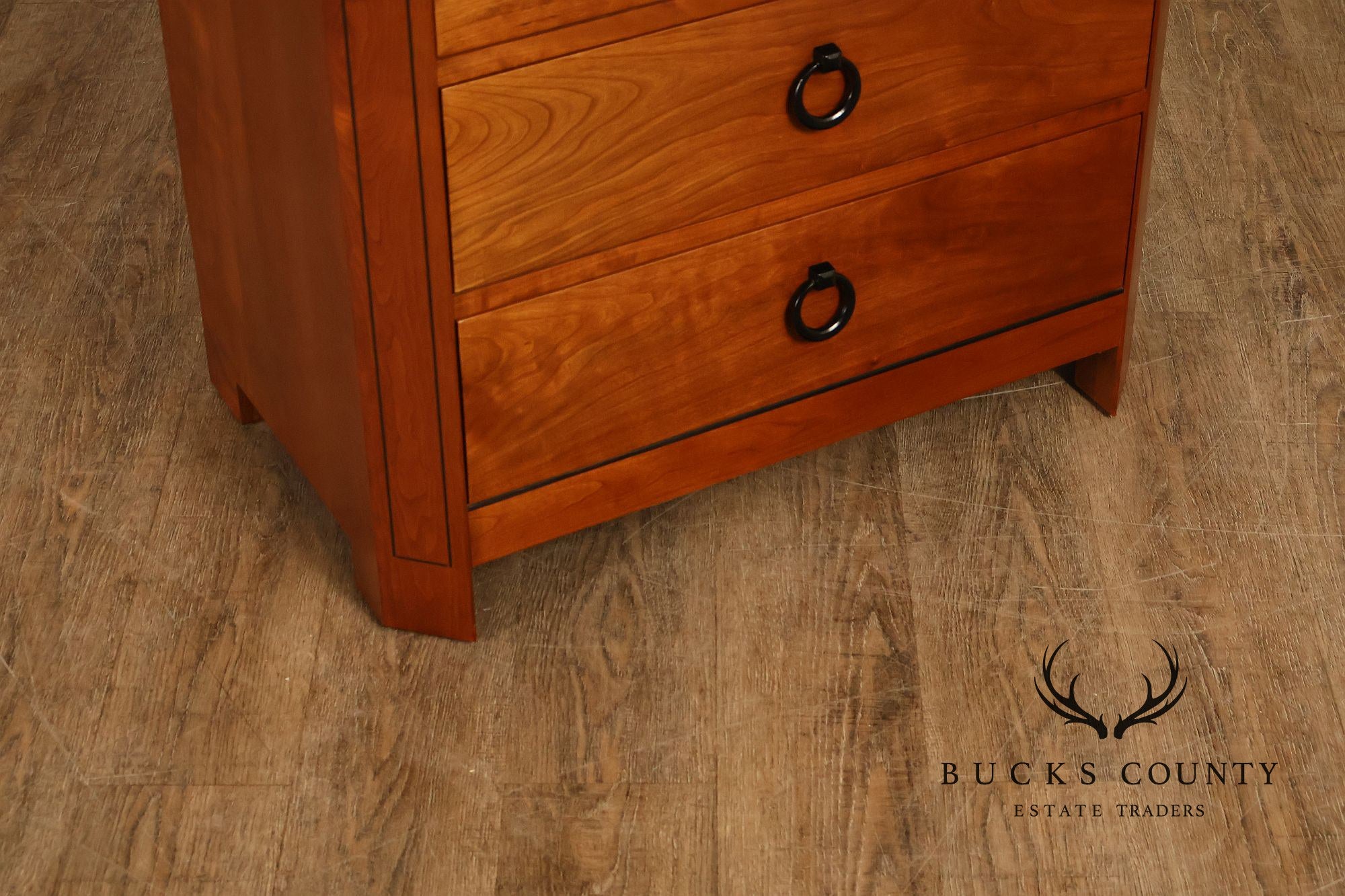 Stickley 21st Century Collection Pair of Granite Top Cherry Nightstands