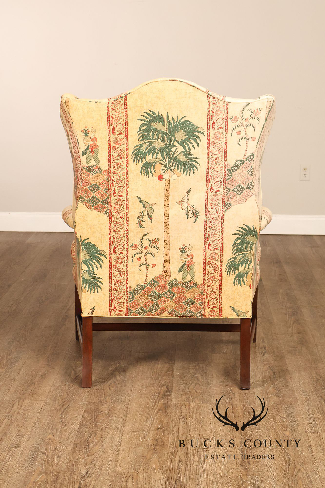 Kittinger Williamsburg Adaptation Chippendale Style Mahogany Wing Chair