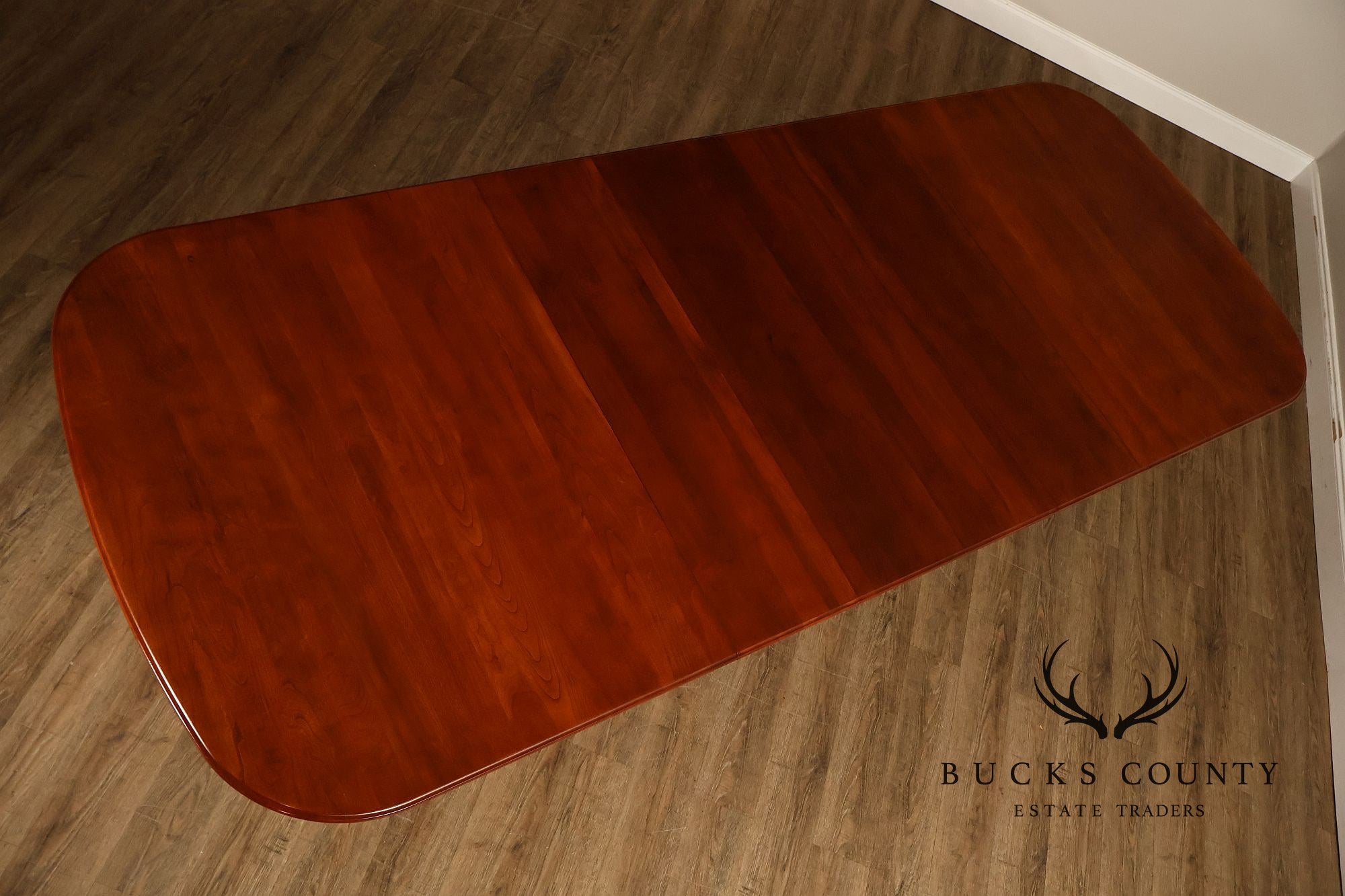 Richardson Brothers Solid Cherry Trestle Dining Table With Four Leaves