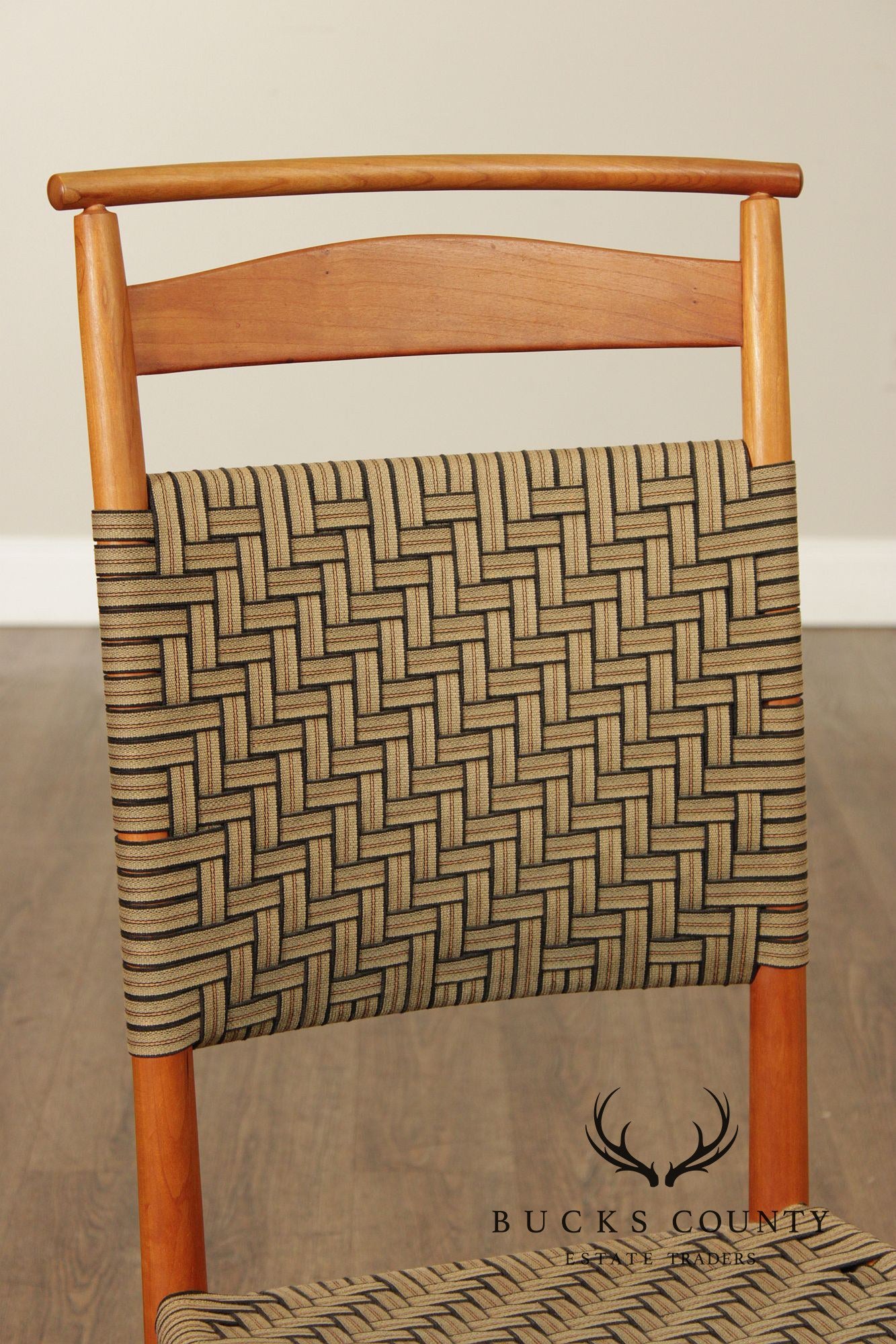 Ian Ingersoll Shaker Style Set of Eight Cherry Dining Chairs