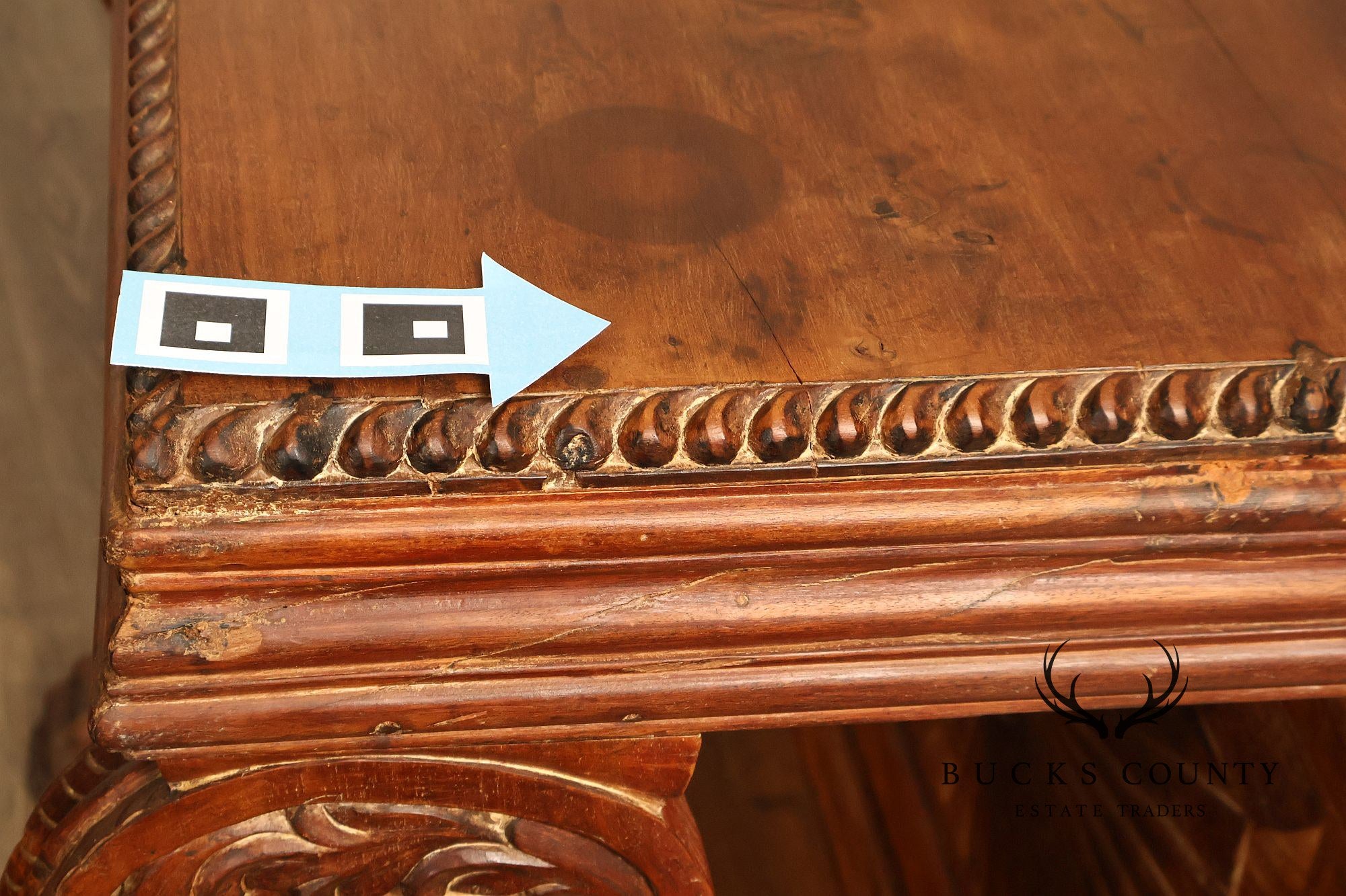 Antique Anglo Indian Pair of Carved Hardwood Console Tables