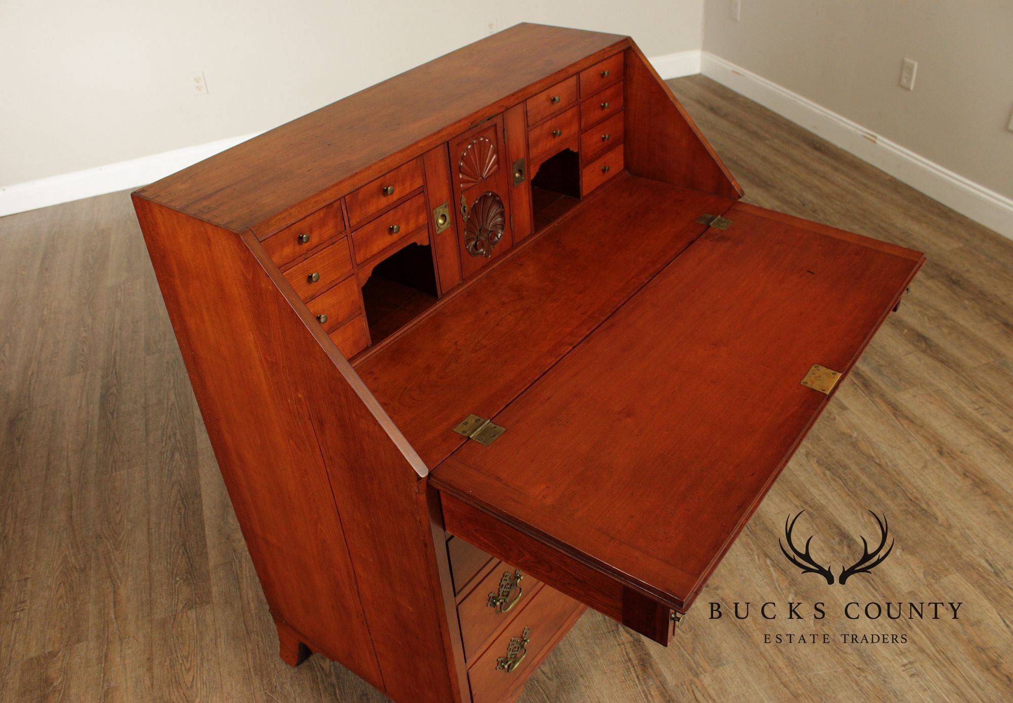 Antique Hepplewhite Style Cherry Slant Front Desk