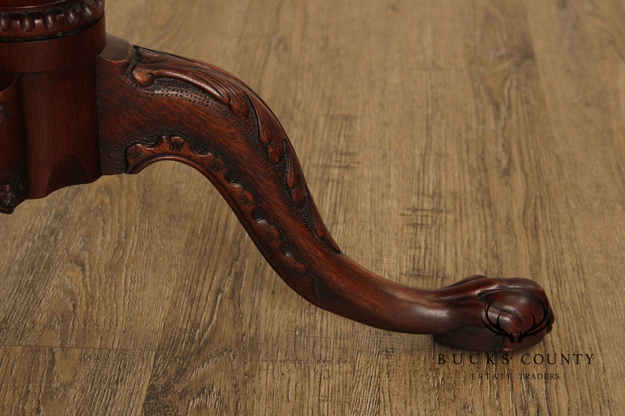Henkel Harris Carved Mahogany Tilt Top Tea Table