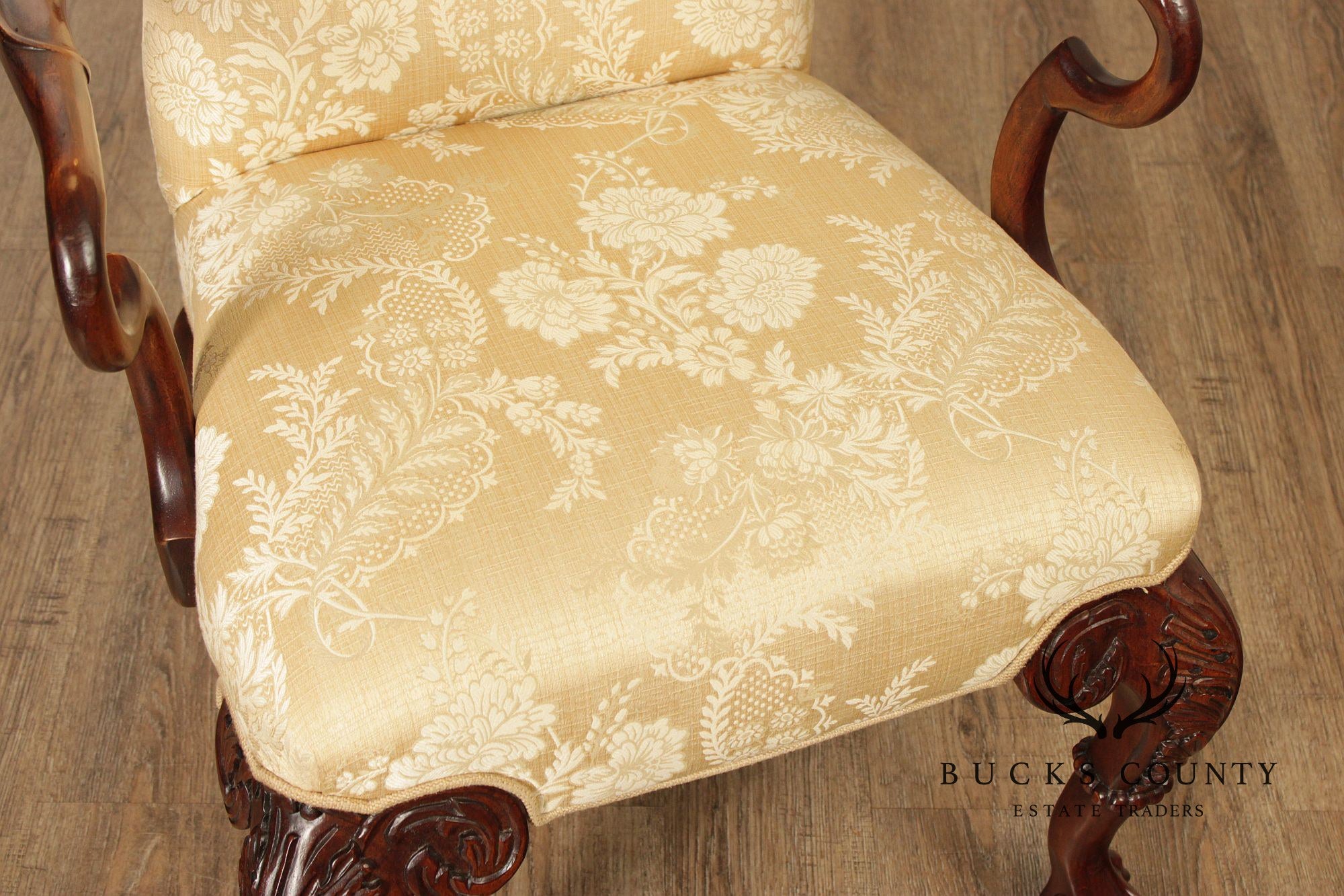 Century Furniture Georgian Style Pair of Mahogany Armchairs